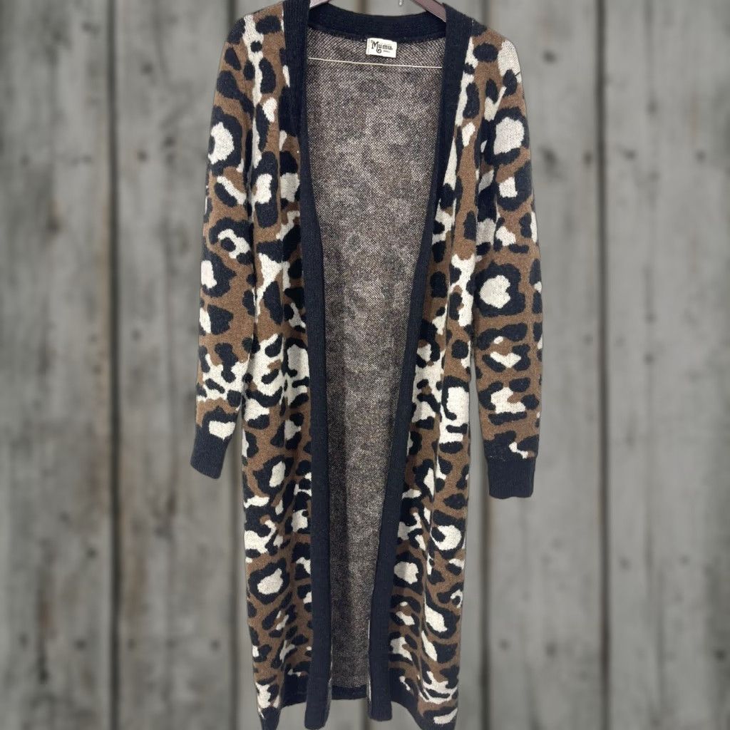 Show Me Your MuMu Mumu Cardigan Womens Small Duster Cheetah Leopard Print Sweater READ y2k Boho Size S / US 4 / IT 40 - 1 Thumbnail
