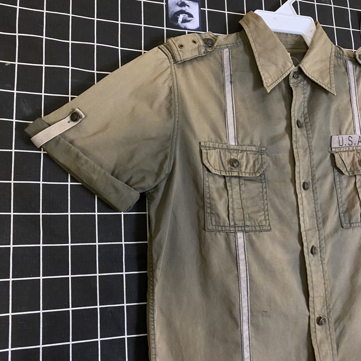Buzz Rickson's 🇯🇵 C.A.B CLOTHING SUN FADED US ARMY BUTTON UP SHIRT Size US L / EU 52-54 / 3 - 13 Thumbnail