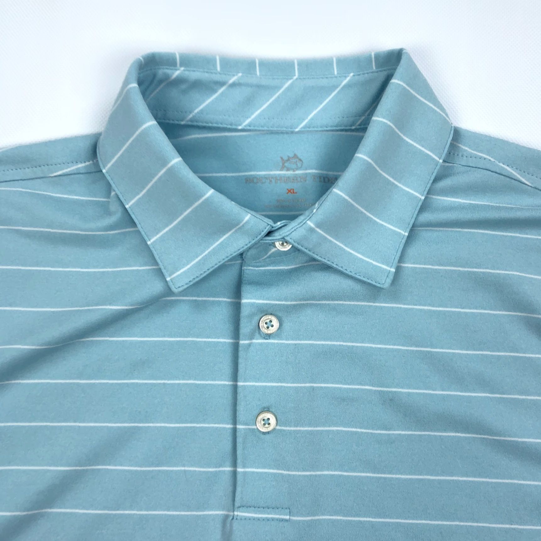 Southern Tide Southern Tide Polo Shirt Mens XL Performance Long Sleeve Blue Stripe Polo Shirt Men XL Blue Stripe Size US XL / EU 56 / 4 - 2 Thumbnail