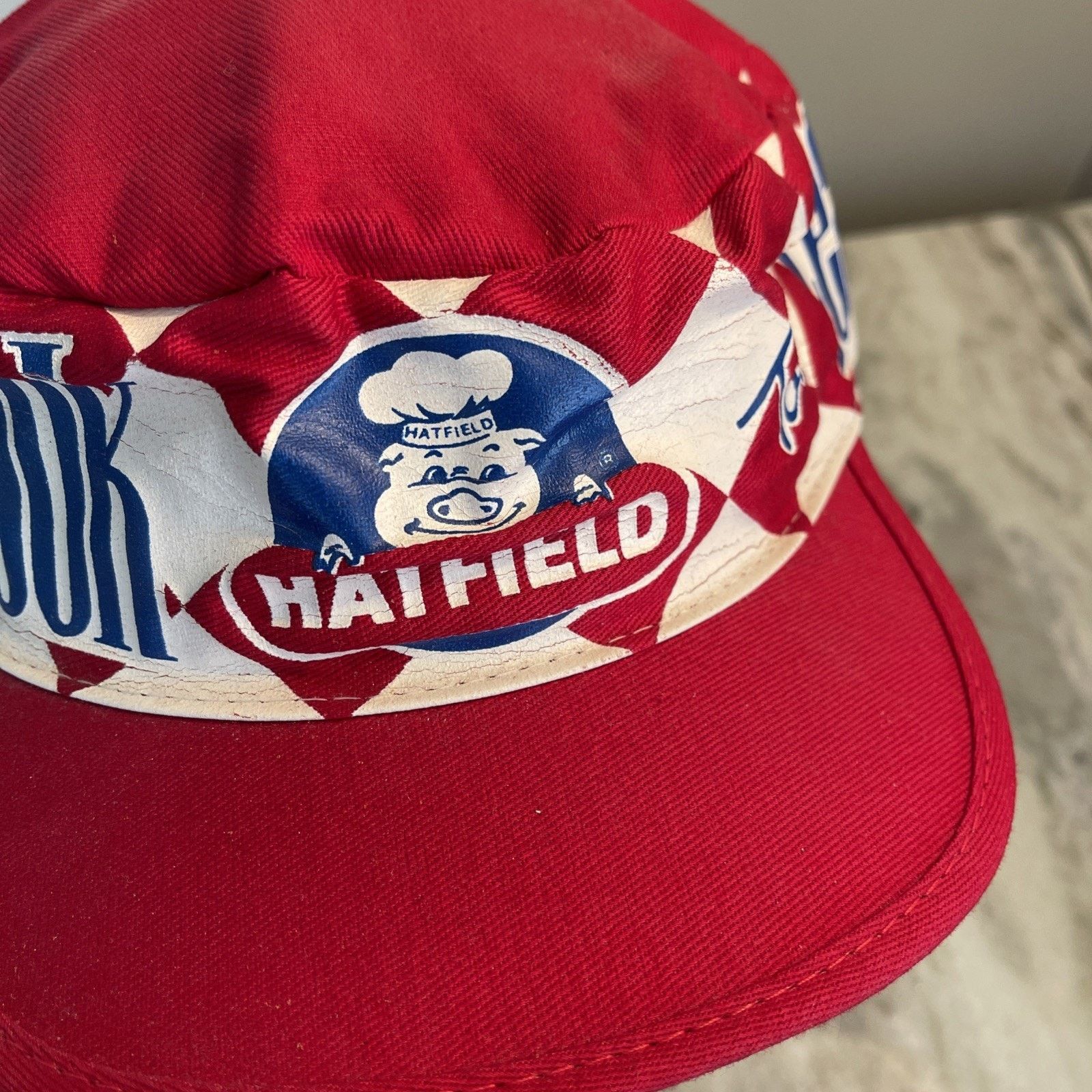 Vintage Vtg Hatfield Quality Meats Painters Cap Hat New Nos NWD Rare Size ONE SIZE - 2 Thumbnail