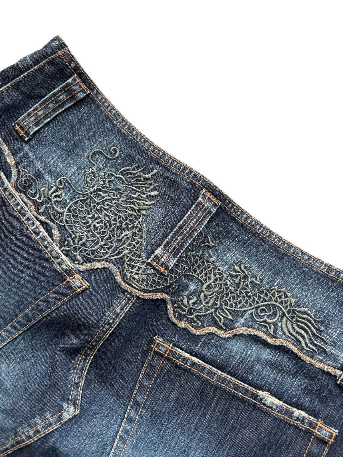 Vivienne Tam Y2K Dragon Embroidered Denim Mini Skirt Size 30" / US 8 / IT 44 - 2 Thumbnail
