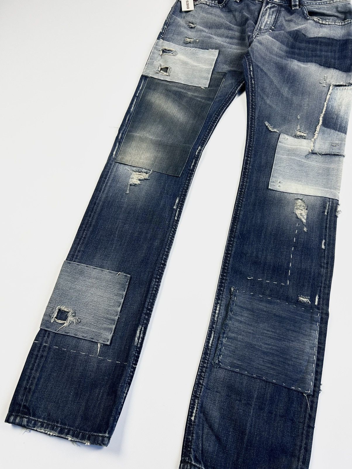 Diesel × Dolce & Gabbana × Jean Paul Gaultier Y2k jeans Diesel patchwork rare denim pants Size US 32 / EU 48 - 3 Thumbnail