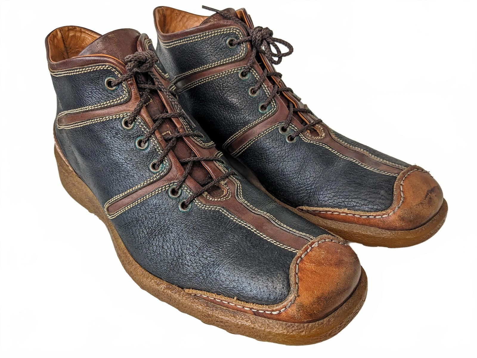 Barracuda Barracuda Old Sail Men Ankle Boots Italy | Black Brown US 8 Size US 8 / EU 41 - 2 Thumbnail