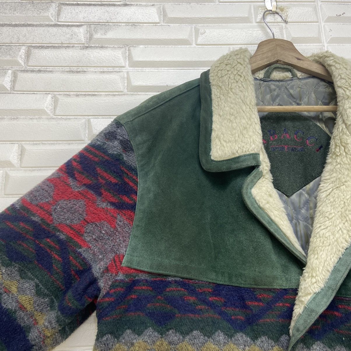 Vintage Tabacci Sportswear Native Wool + Dolphin Leather Heavy Coat Size US M / EU 48-50 / 2 - 8 Thumbnail