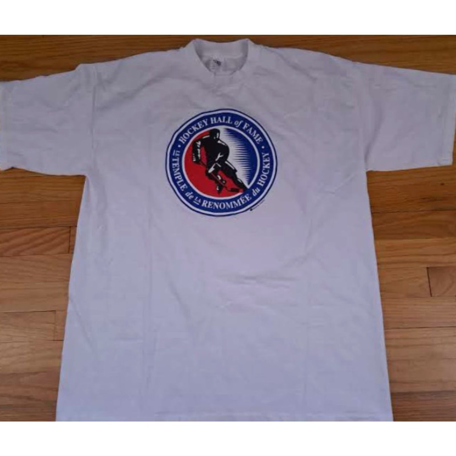 Vintage VINTAGE Hockey Hall of Fame Bulletin Athletic White T-Shirt 2XL Men Mens Hockey Theme White Graphic Stitch Bulletin Athletic XXL Size US XXL / EU 58 / 5 - 2 Thumbnail