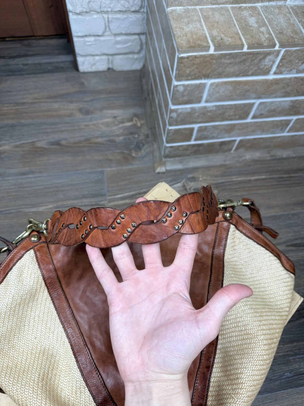 Campomaggi Campomaggi Anna Brown Leather Woven Handbag Crossbody Size ONE SIZE - 12 Thumbnail