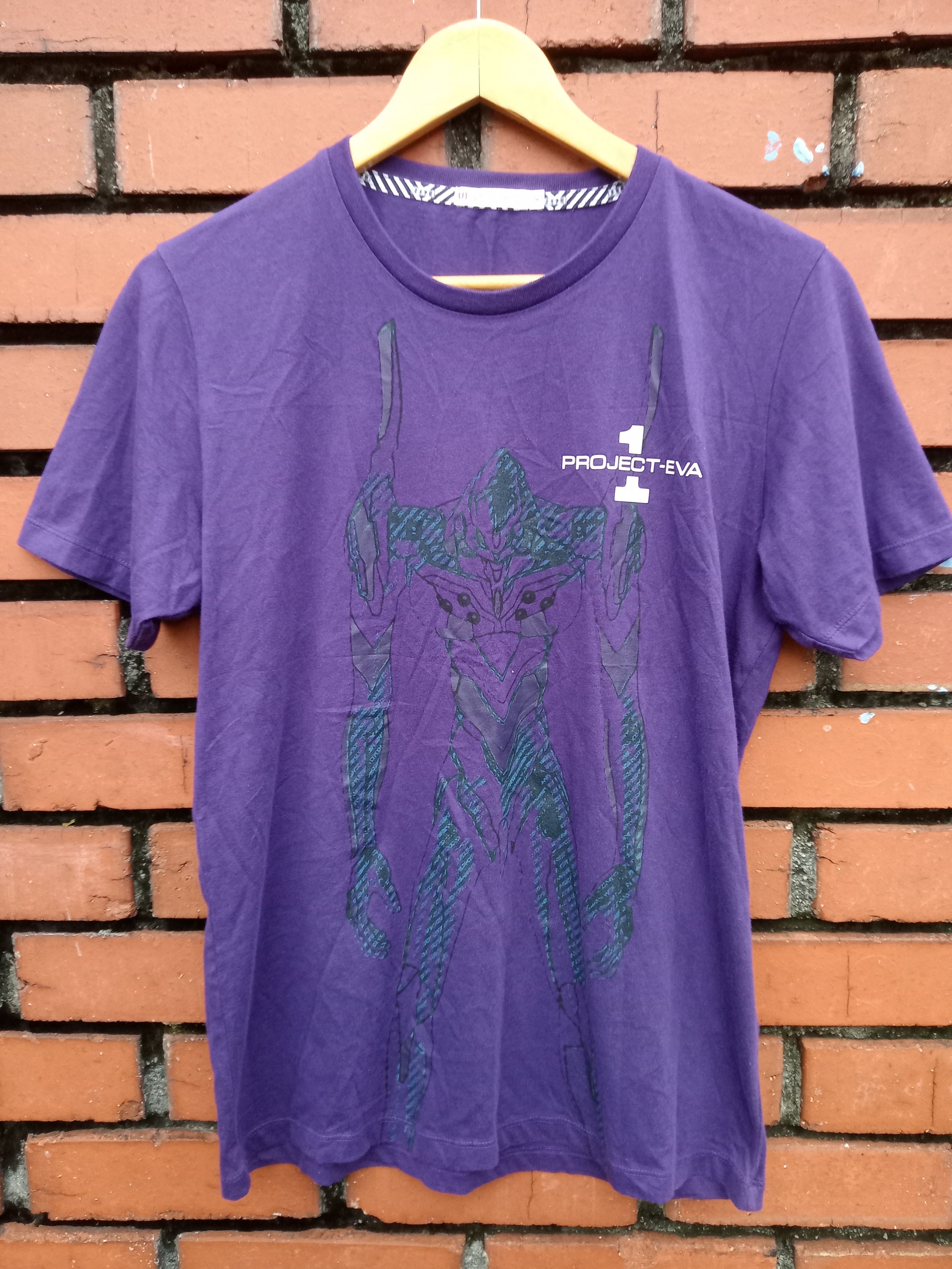 image of Anima x Vintage Y2K Neon Genesis Evangelion Unit-1 T-Shirt in Purple, Men's (Size Small)