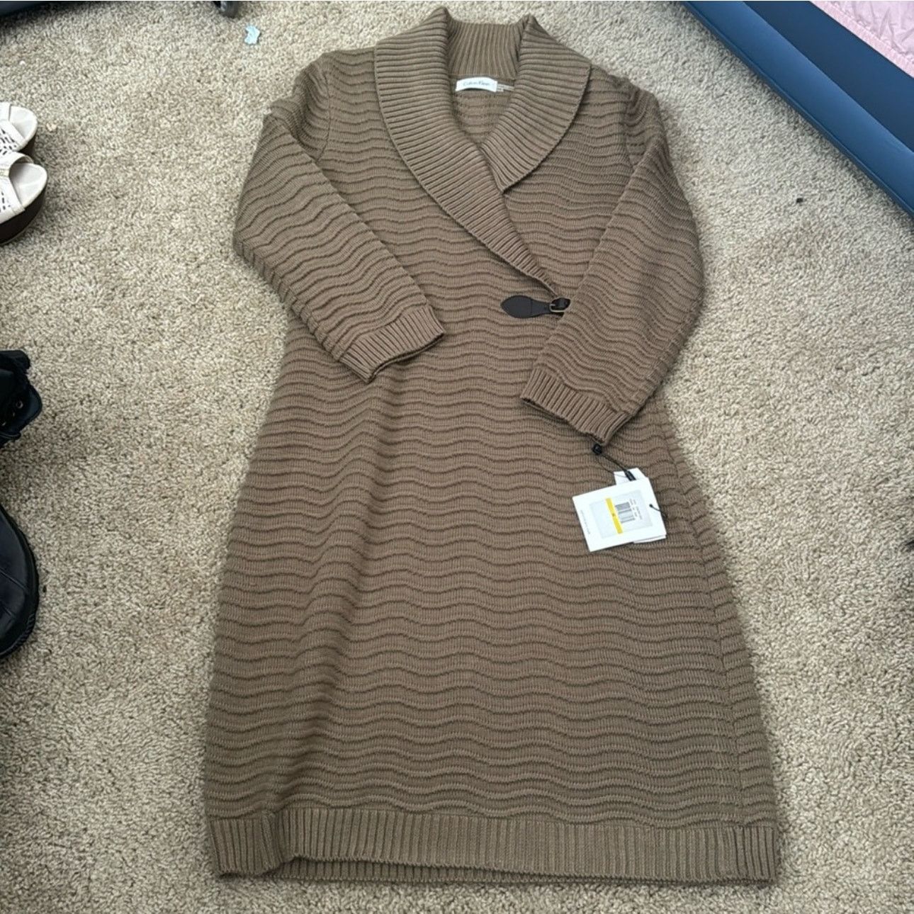 Calvin Klein Chic Olive Sweater Dress Size M / US 6-8 / IT 42-44 - 1 Thumbnail