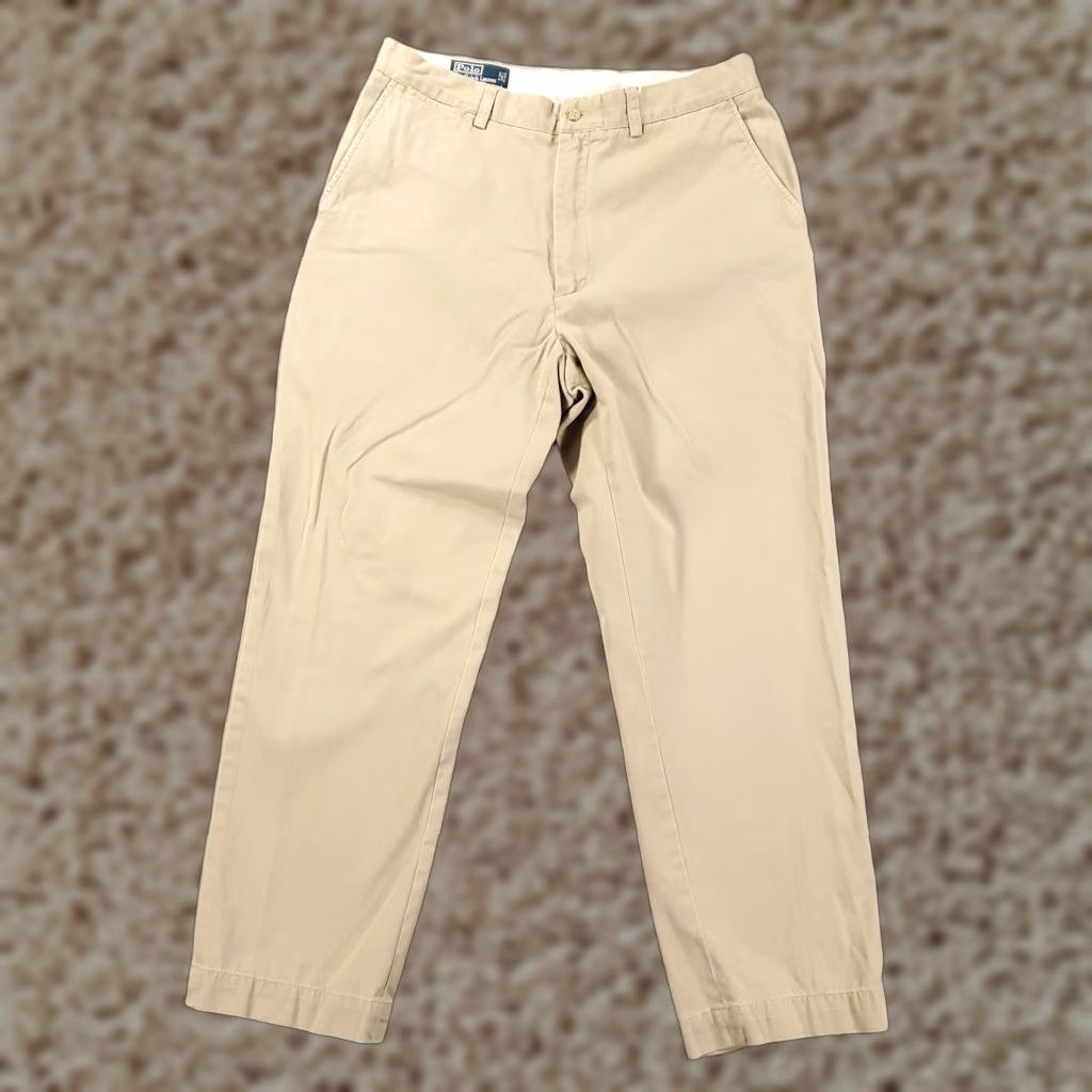 Polo Ralph Lauren VINTAGE Polo Ralph Lauren Prospect Pants Mens 35x30 Beige Classic Chino Size US S / EU 44-46 / 1 - 1 Thumbnail