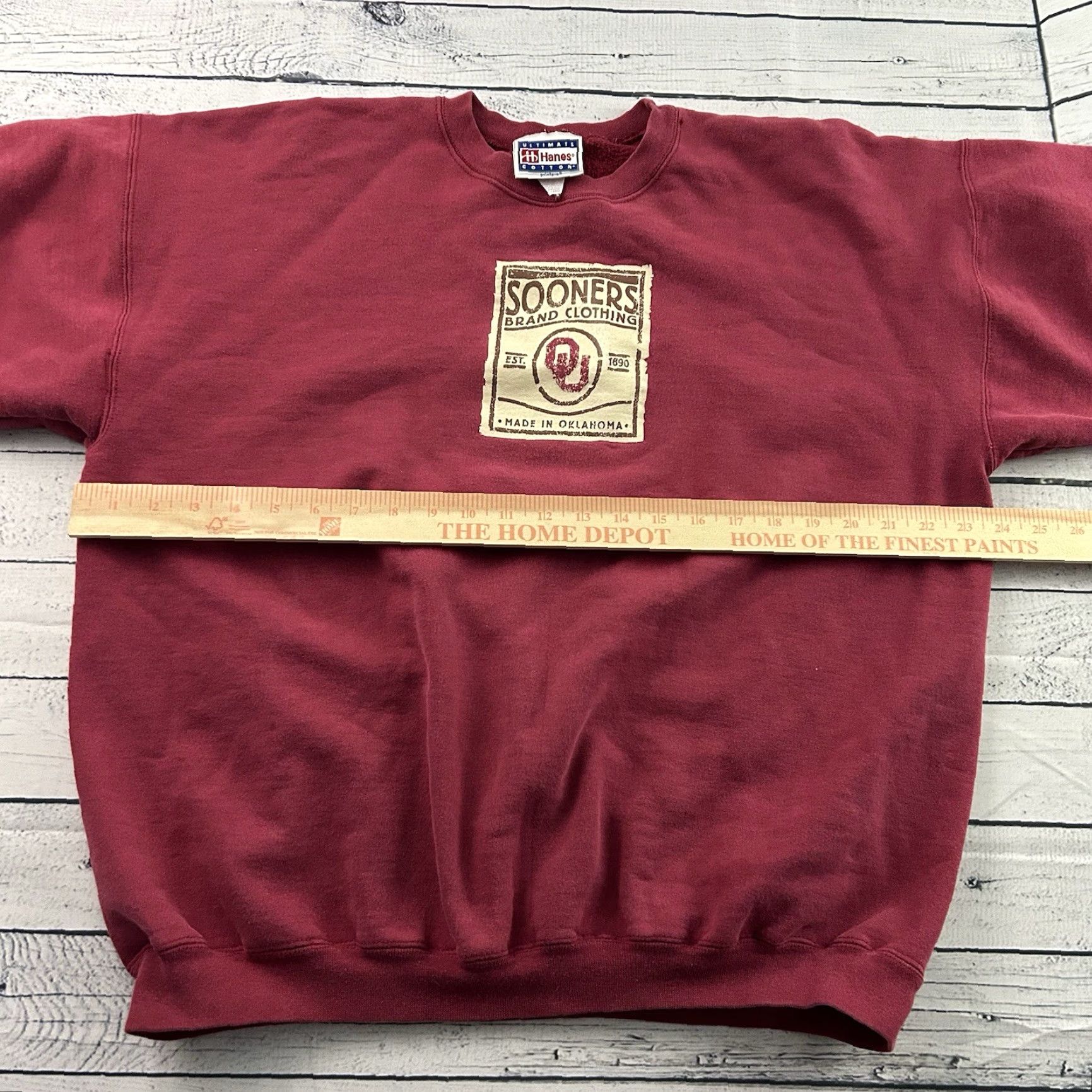 Hanes VINTAGE Hanes Sweatshirt Oklahoma Sooners Crewneck Men L Red Shirt Mens Size US L / EU 52-54 / 3 - 5 Thumbnail