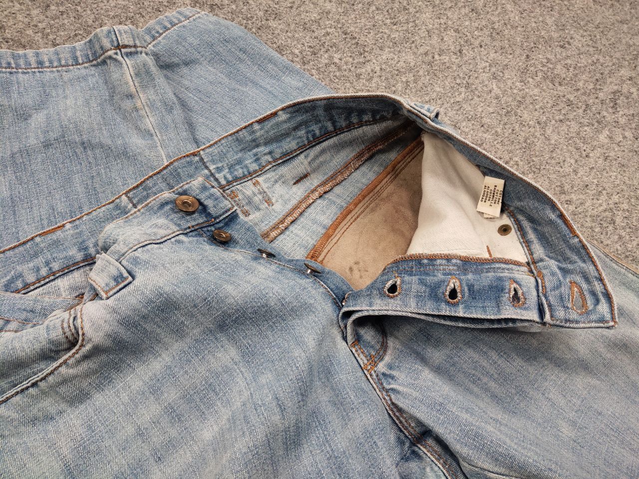 Sixty Vintage 90's Decauville x sixty Blue Patchwork Denim Jeans Size US 31 - 14 Thumbnail