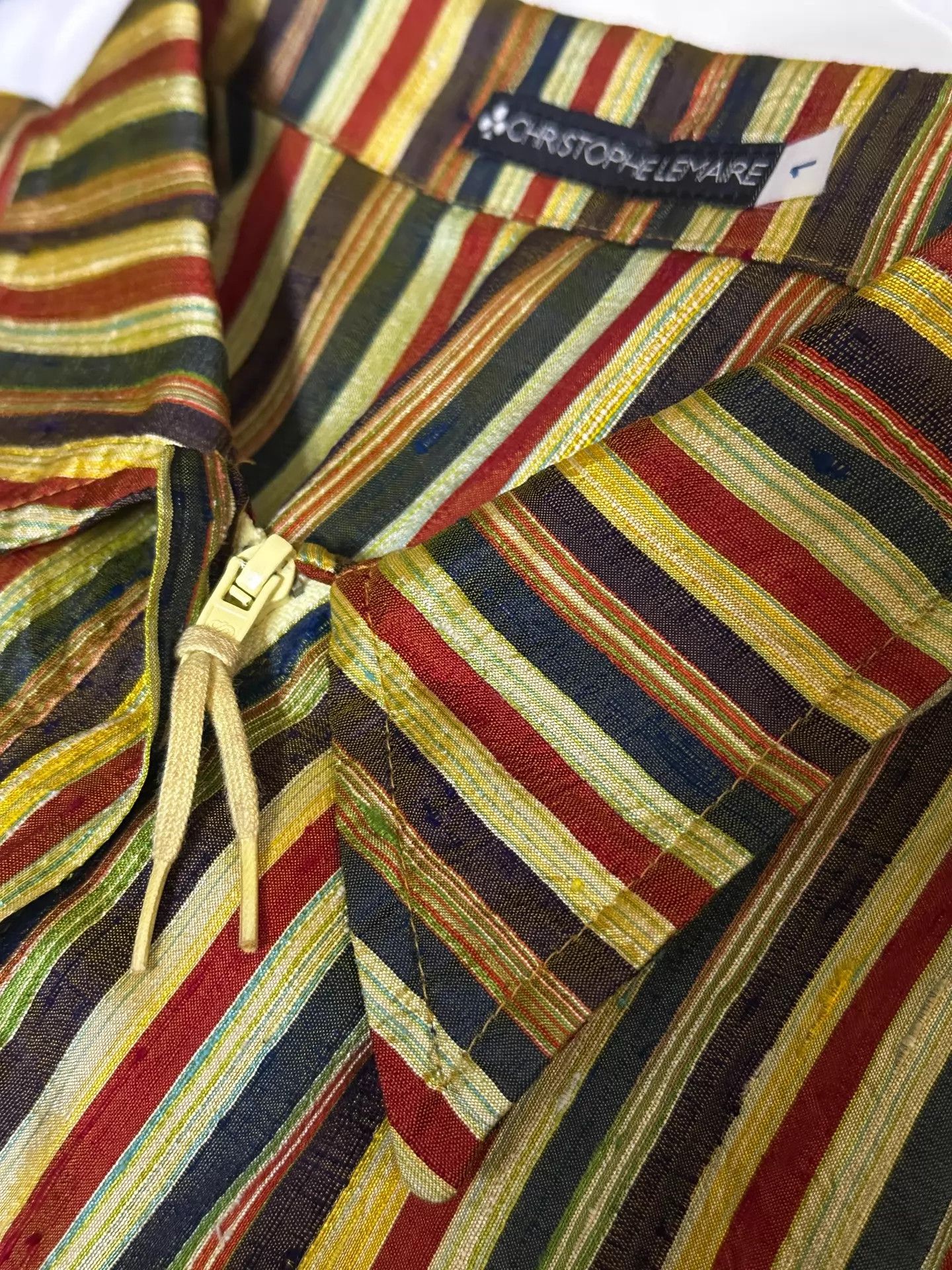 Lemaire LEMAIRE Early Vintage Stripe Silk Short Jacket Size S / US 4 / IT 40 - 3 Thumbnail