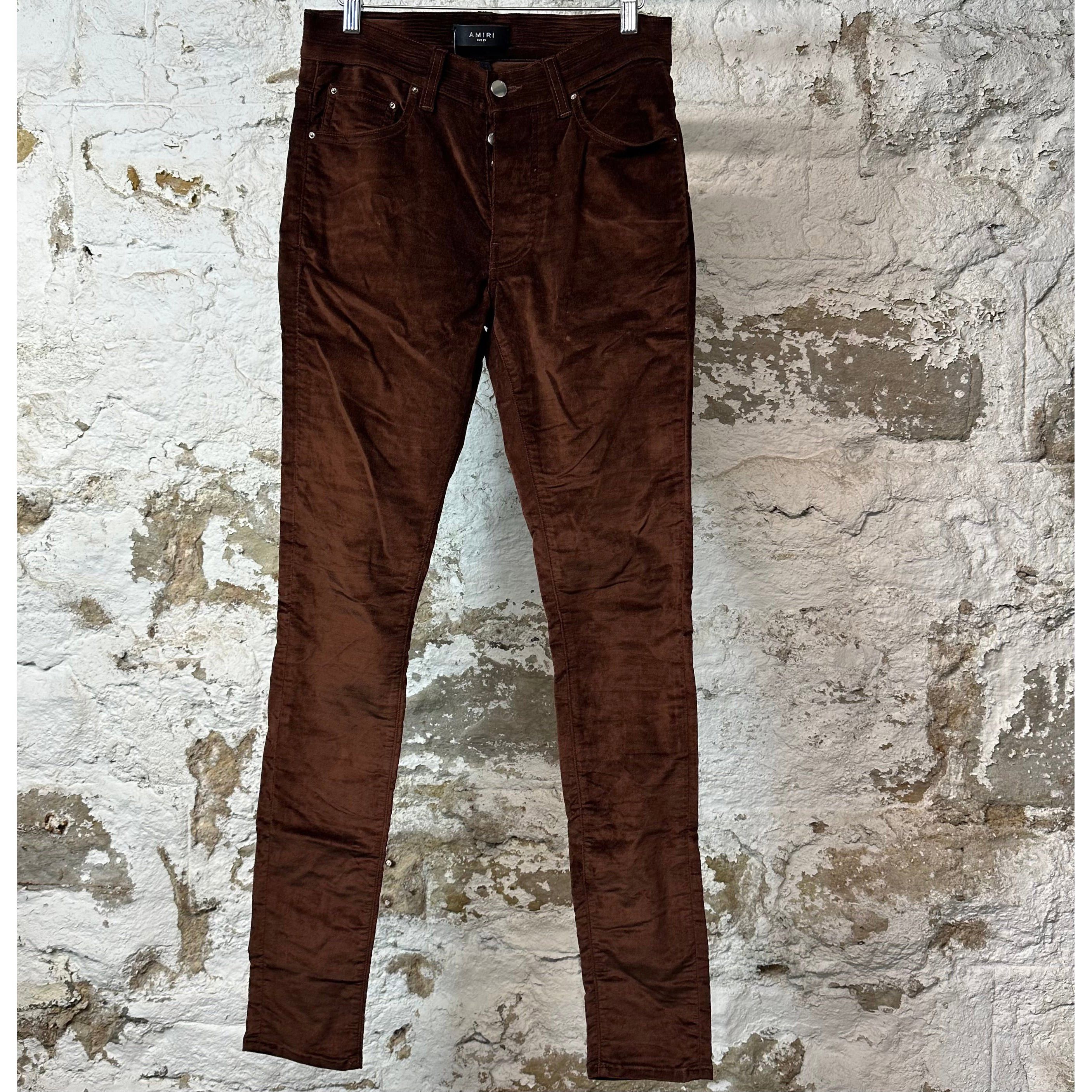 Amiri Amiri Plain Brown Velour Jeans Sz 29 Size US 29 - 1 Thumbnail