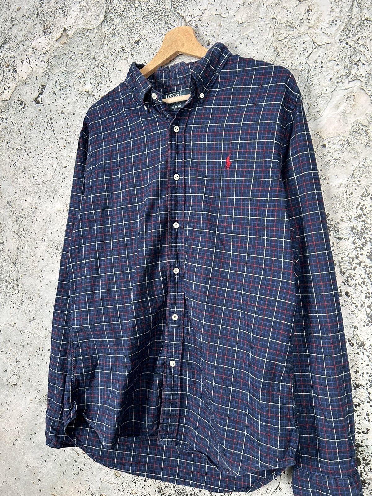 RRL RALPH LAUREN 90s Old Initial Tag Red 3 Star Check Shirt