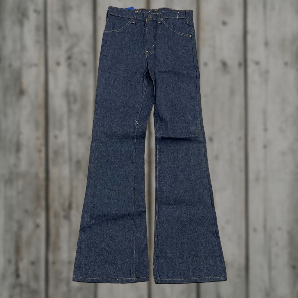 VINTAGE Plain Pocket Jeans 29x33 Denim Flare 70s 80s Men's Blue Western Pants Youth Retro Sanforized? (avoid adding undefined)