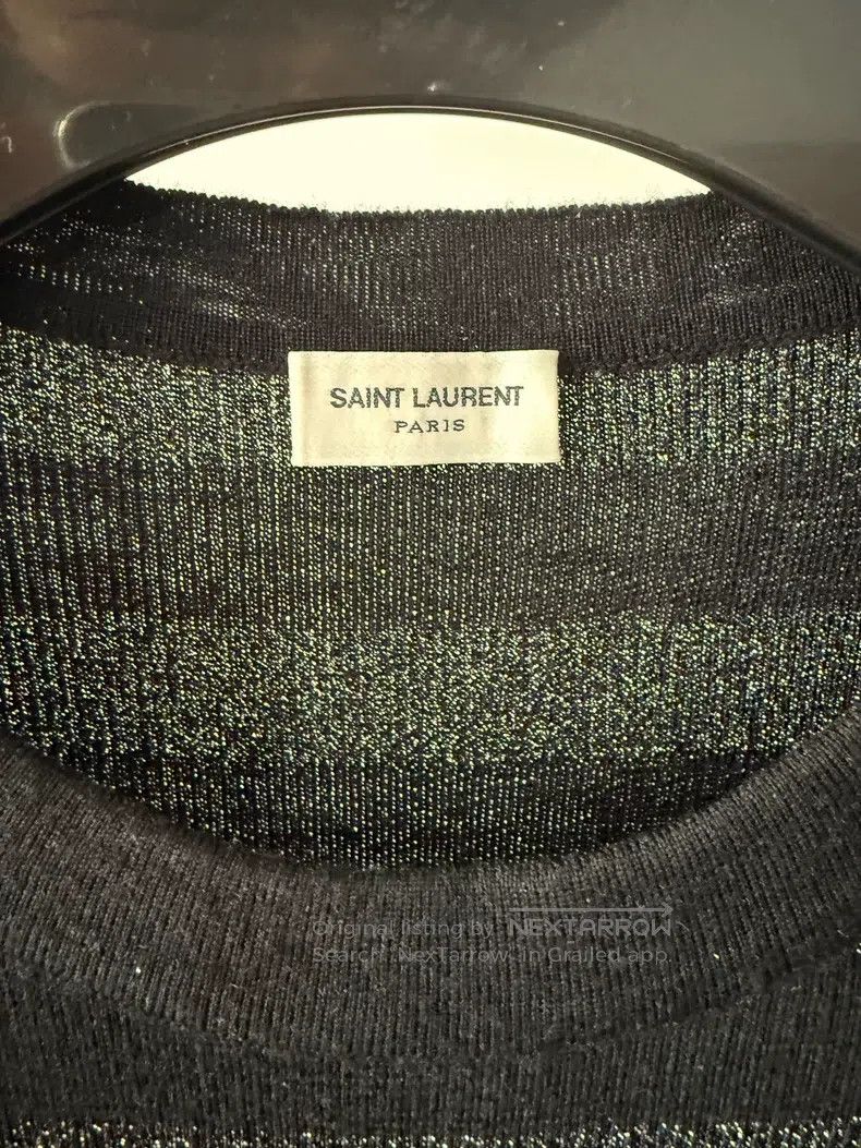 Saint Laurent Paris Saint Laurent Paris Silver Thread Heavy Knit Sweater Size US L / EU 52-54 / 3 - 3 Thumbnail