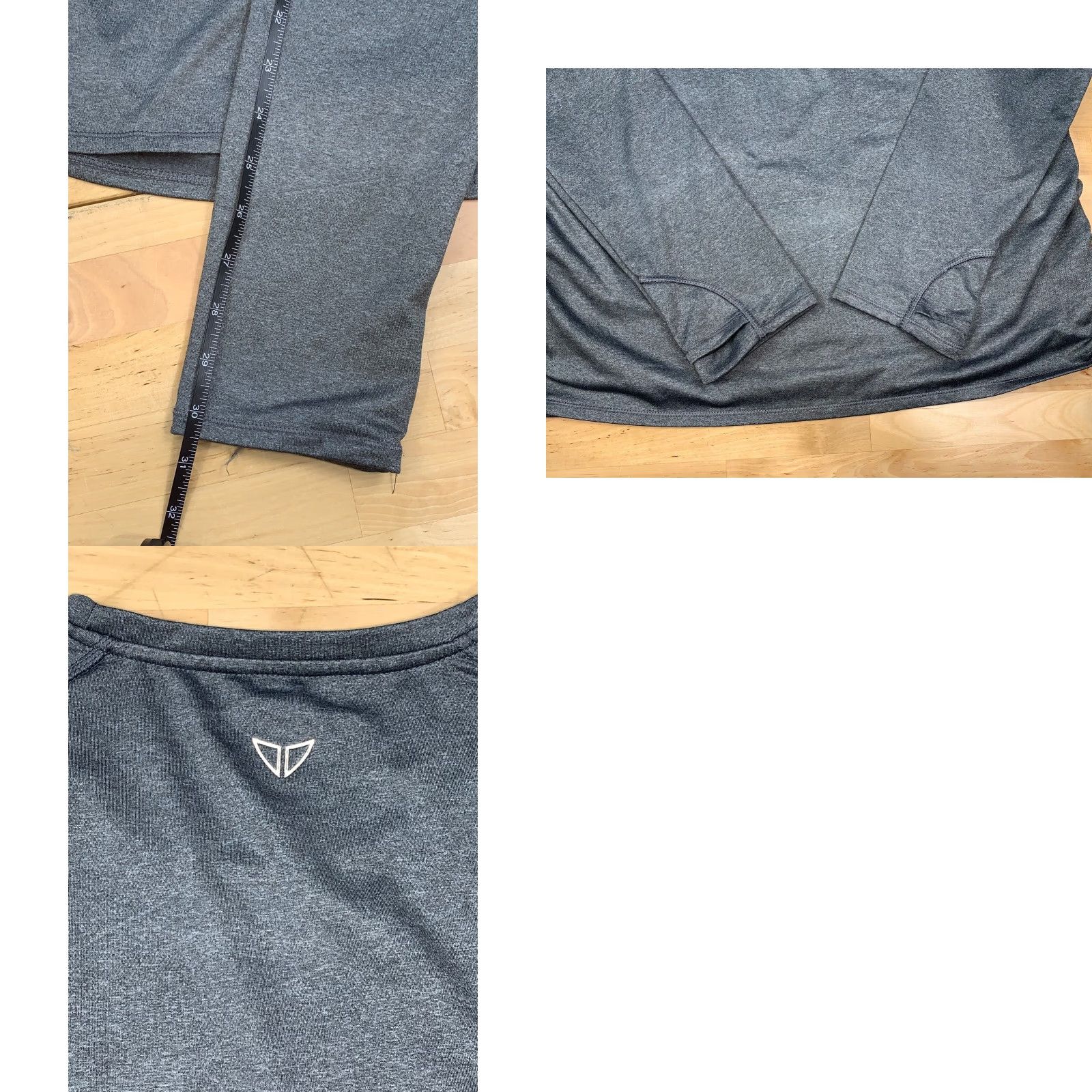 Vintage Korsa by Roadrunner Womens Ruched Long Sleeve Activewear Shirt XL Gray Pullover T-Shirt Ladies Size XL / US 12-14 / IT 48-50 - 8 Thumbnail