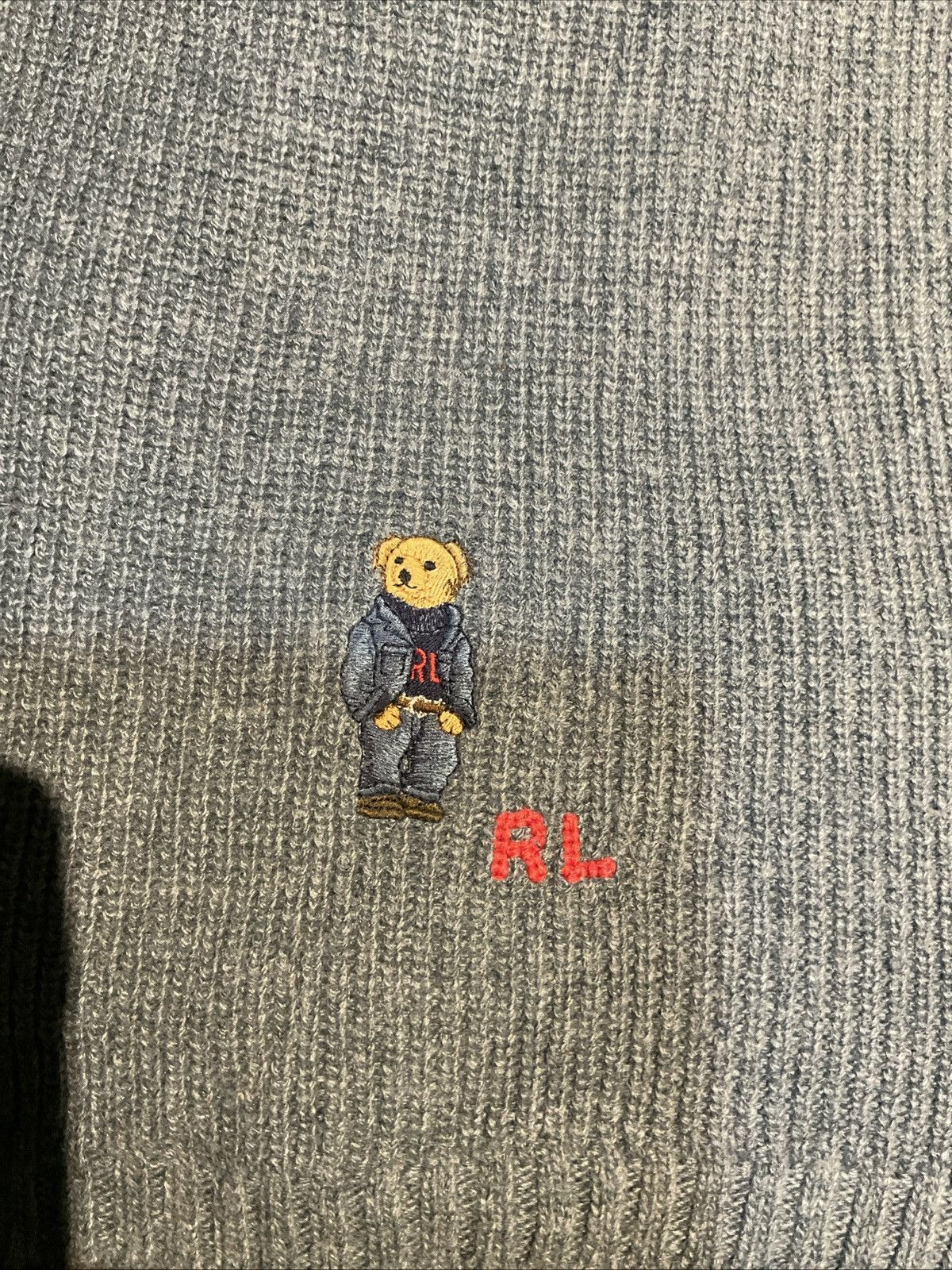Polo Ralph Lauren RALPH LAUREN Polo Bear embroidered knit scarf Size 44 - 4 Thumbnail