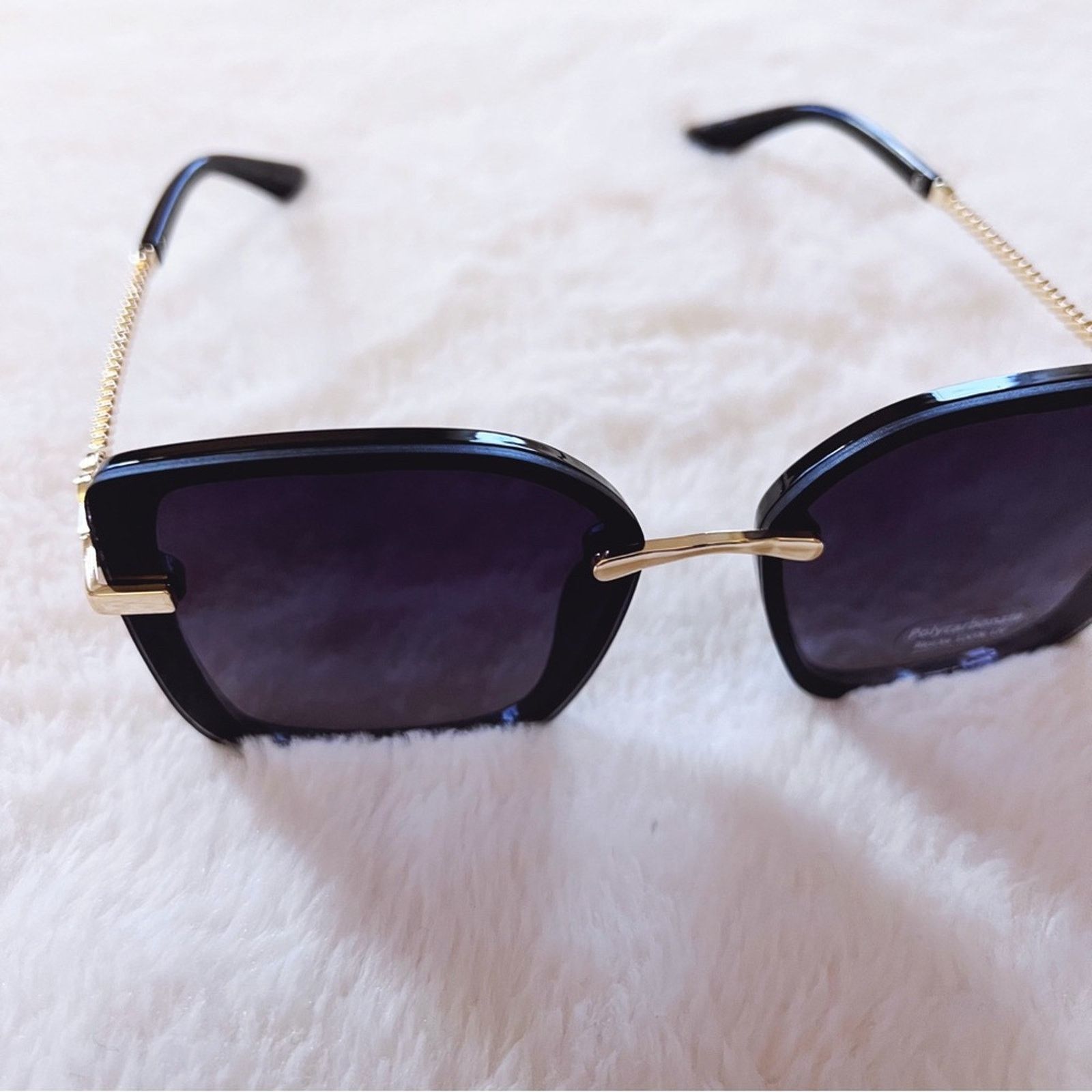 Other Gia Black Elegant Chain Link Oversized Sunglasses Size ONE SIZE - 3 Thumbnail