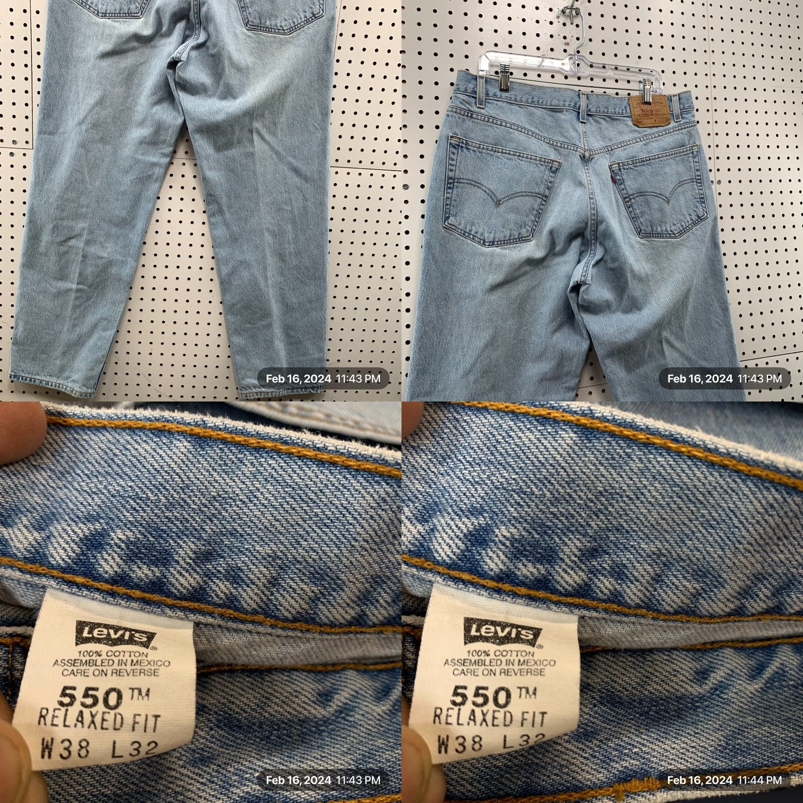 Levi's VINTAGE Levi's 550 Light Wash Denim Jeans 36x31 Relaxed Fit Blue Mens Size US 36 / EU 52 - 8 Thumbnail