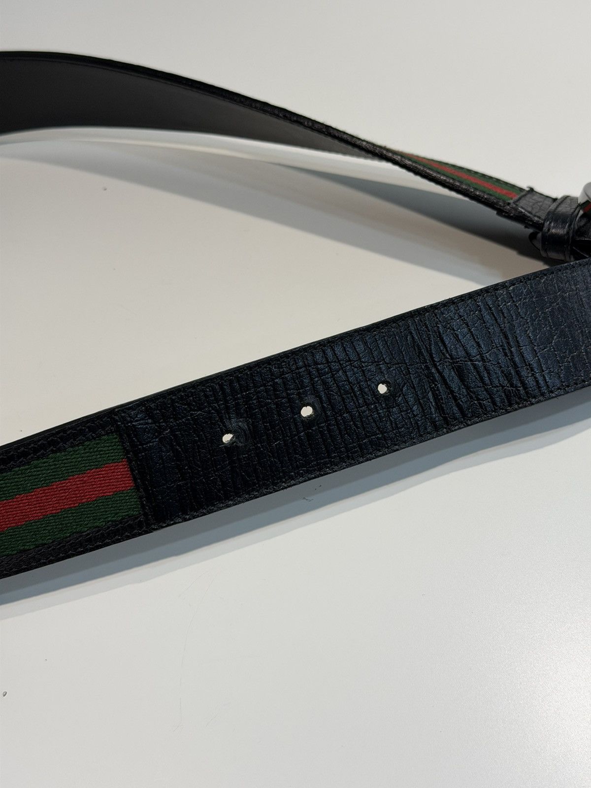 Gucci GUCCI Tom Ford FW 2004 GG Buckle Web Leather Belt Demna Logo Size ONE SIZE - 12 Thumbnail