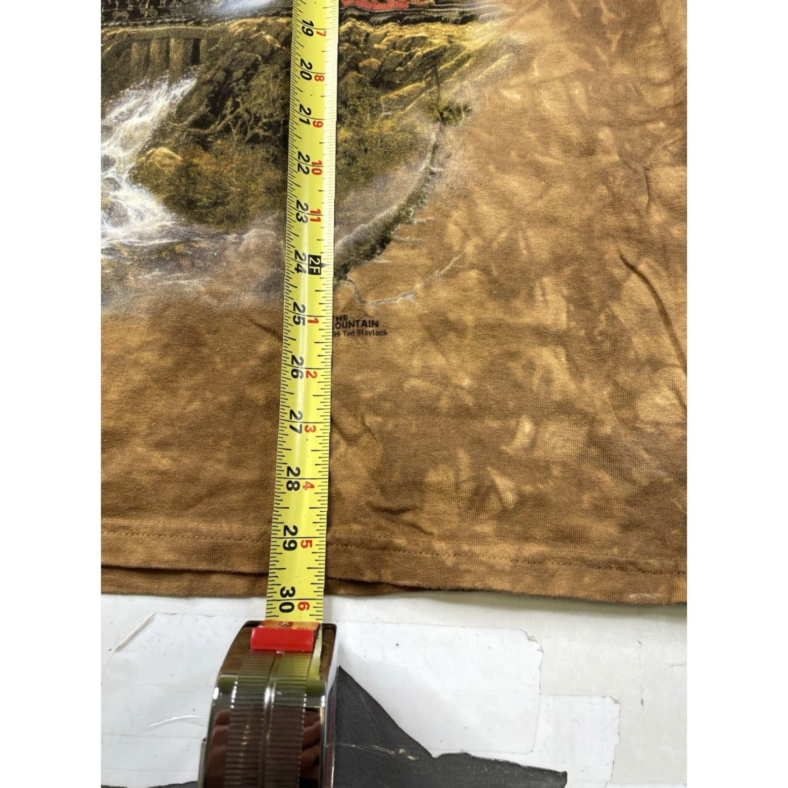 The Mountain VINTAGE The Mountain T-Shirt Brown XS? XL? The Mountain Train Nature Tie Dye Crew Neck Short Sleeve Men 90s USA Made Eagle Graphic Print Cotton Size US XL / EU 56 / 4 - 4 Thumbnail