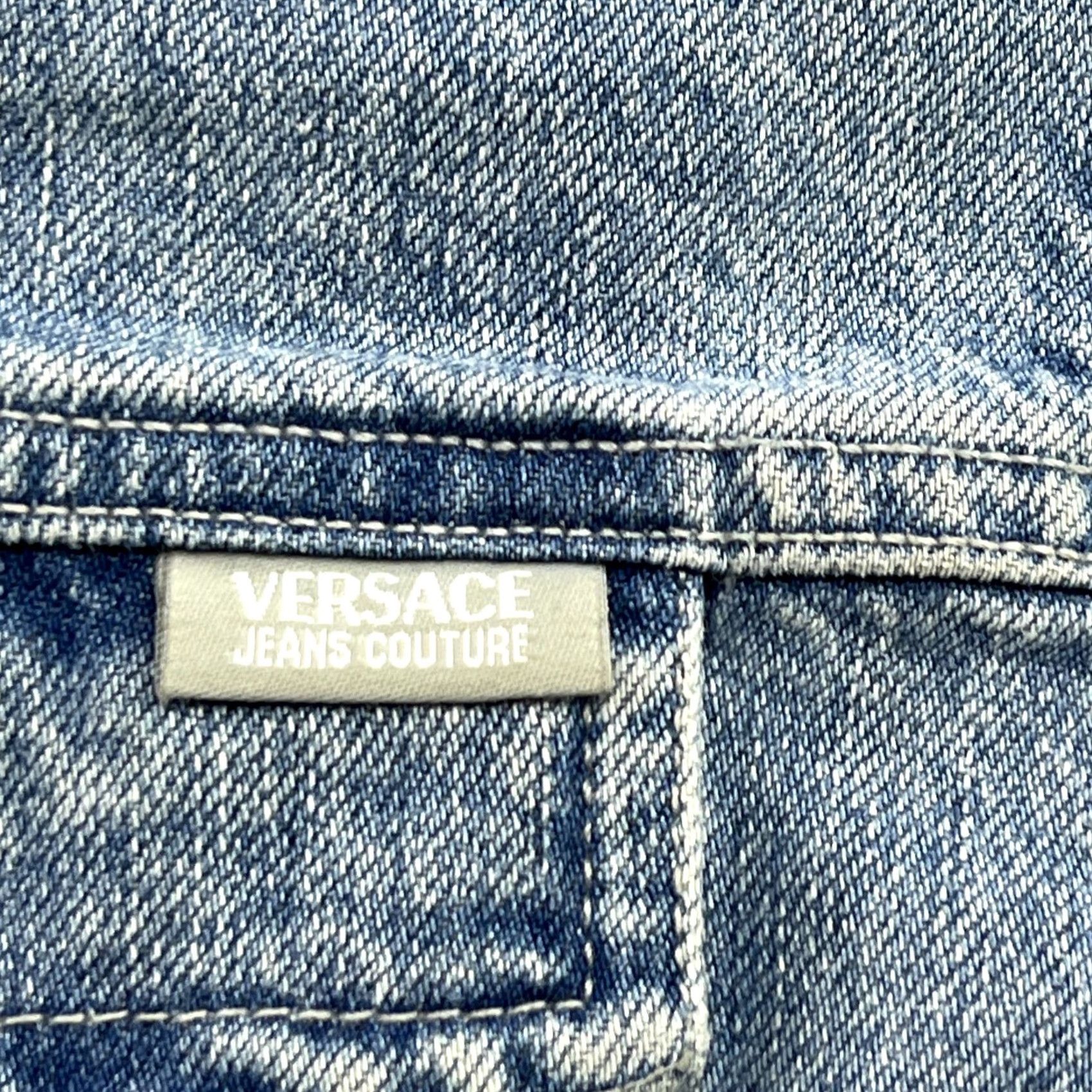 Versace Jeans Couture VINTAGE Versace Jeans Couture Womens Denim Jacket M Blue Medusa Buttons Jeans Couture Jacket Womens Blue Size 32" / US 10 / IT 46 - 4 Thumbnail