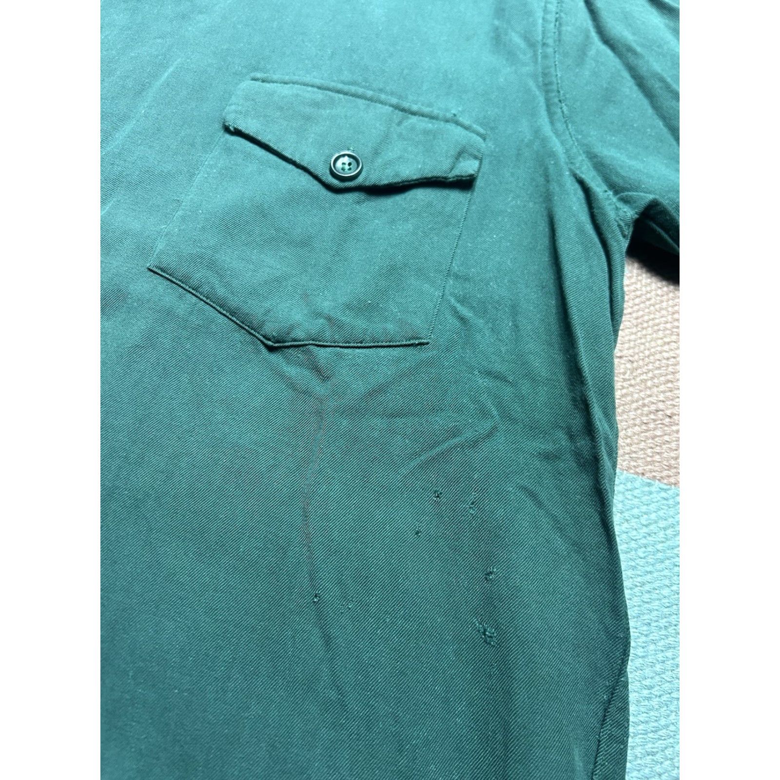 Vintage VINTAGE 1940s rayon gabardine button shirt forest green long sleeve men’s medium Size US M / EU 48-50 / 2 - 3 Thumbnail
