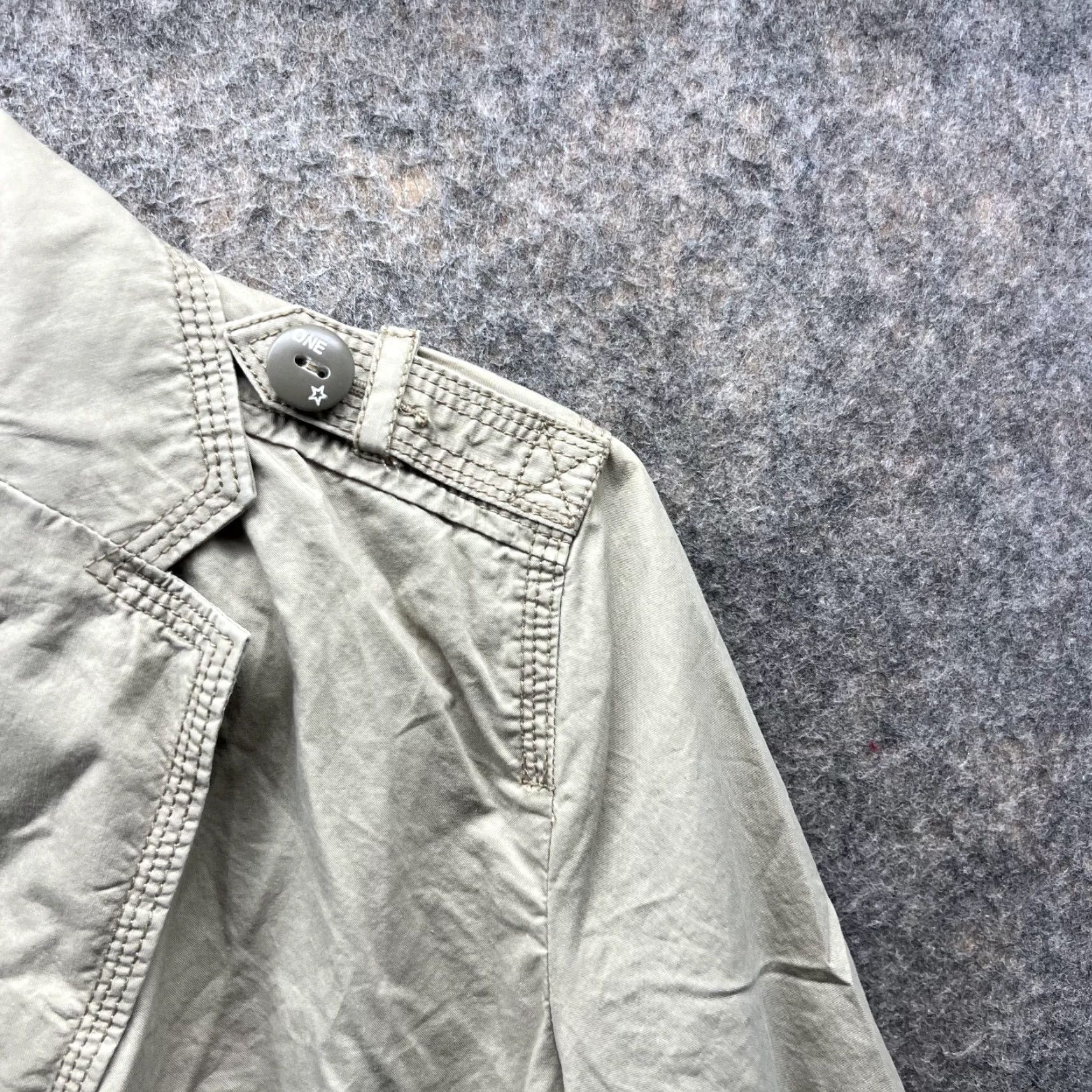 Converse VINTAGE Converse Jacket Women Small Khaki Beige Canvas Military Coat 1908 Fall Spring Womens Size S / US 4 / IT 40 - 4 Thumbnail
