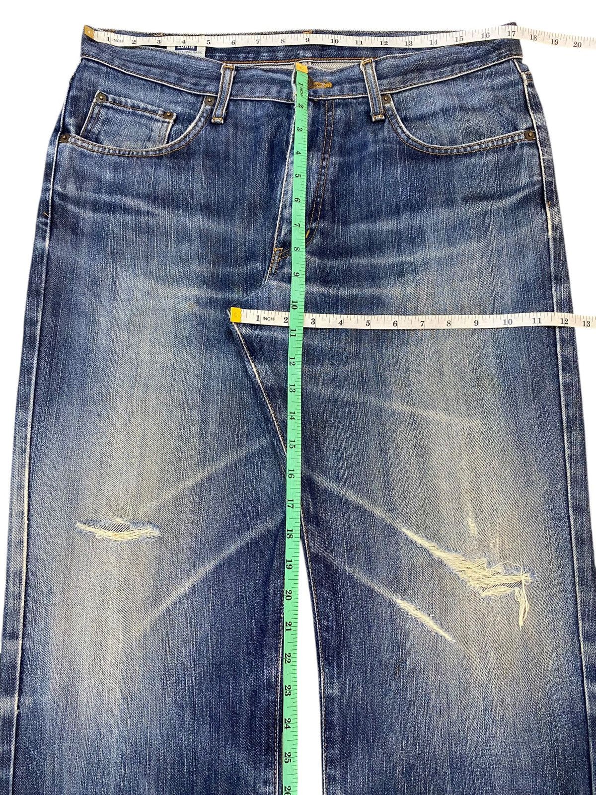 Edwin Vintage Japanese Edwin 403 Blue Wash Distressed Loose Jeans Size US 34 / EU 50 - 15 Thumbnail