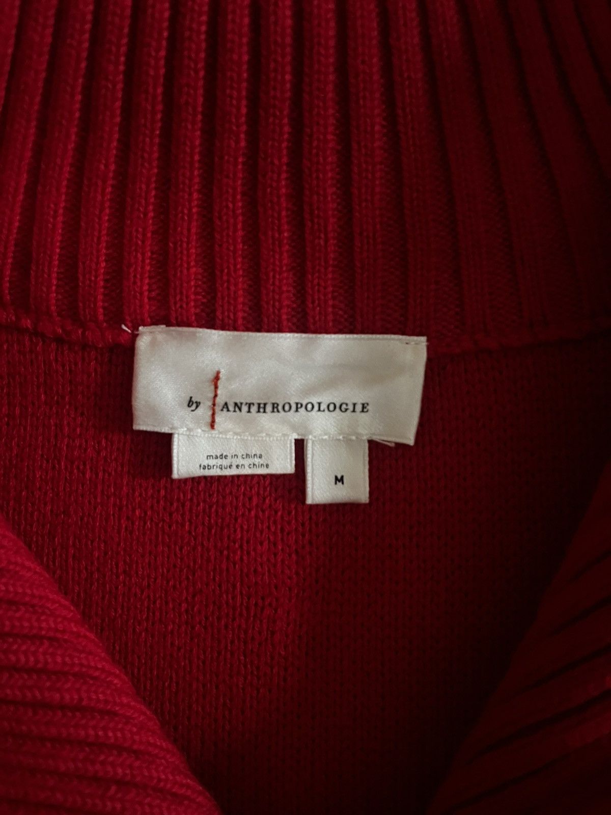 Anthropologie Anthropologie Red vintage knitted zip-up sweater Size M / US 6-8 / IT 42-44 - 4 Thumbnail