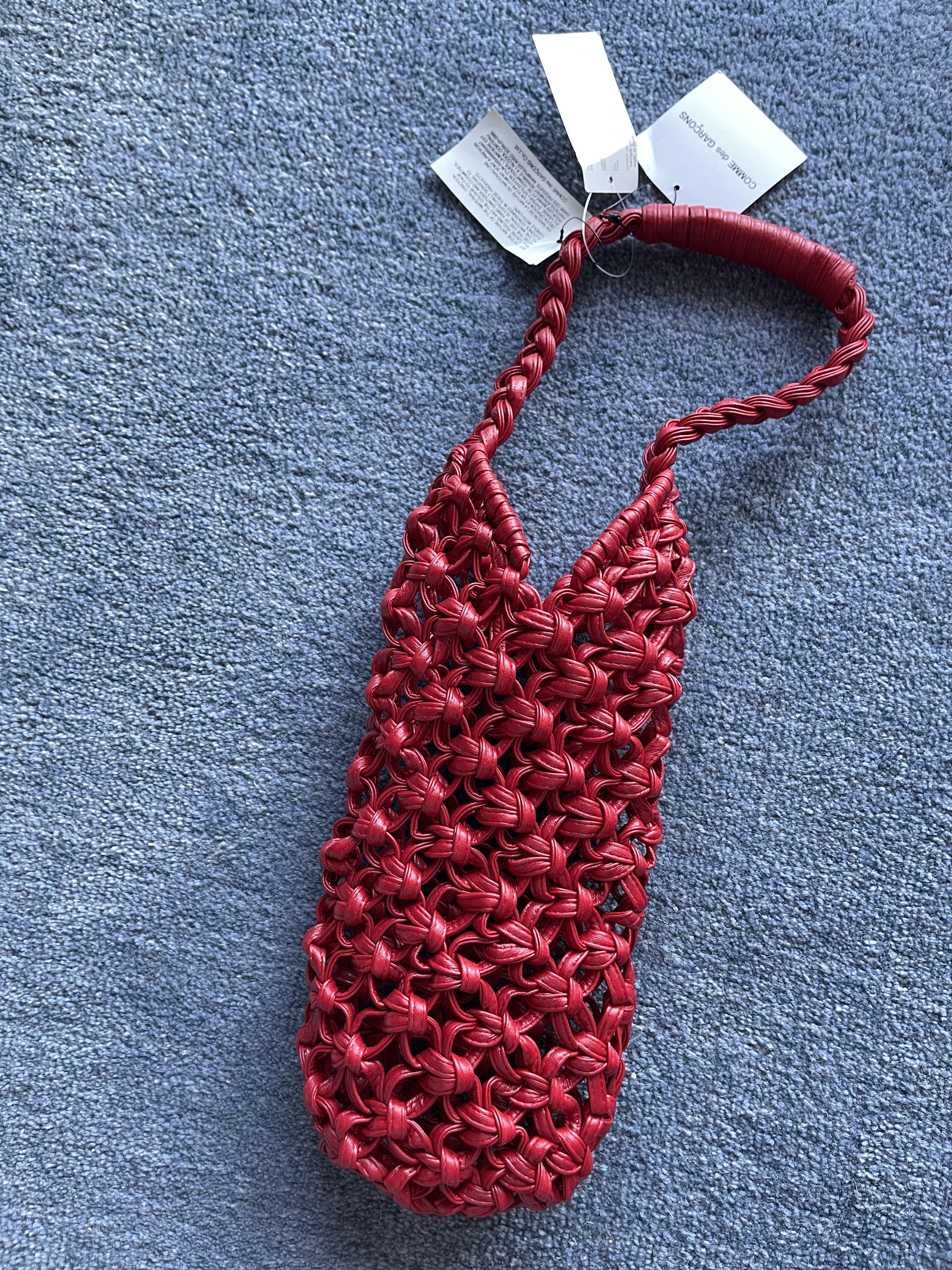 Comme des Garcons Comme des Garcons Woven Handbag Long Red Braided Wine Bag Size ONE SIZE - 7 Thumbnail