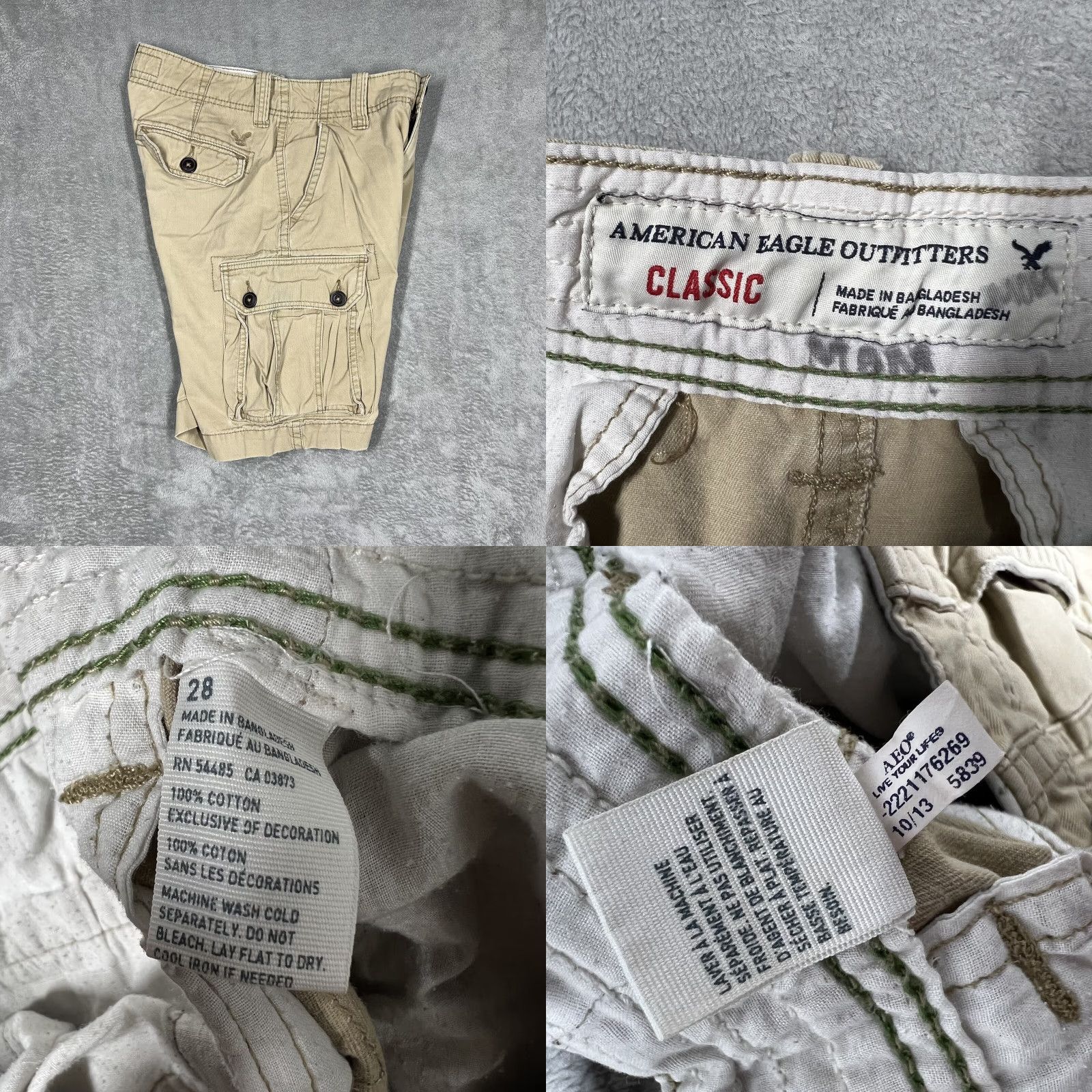 American Eagle Outfitters American Eagle Outfitters Cargo Shorts Mens 28 Khaki 9" Inseam Belt Loops 5-Pocket Classic - Mens Size US 28 / EU 44 - 8 Thumbnail