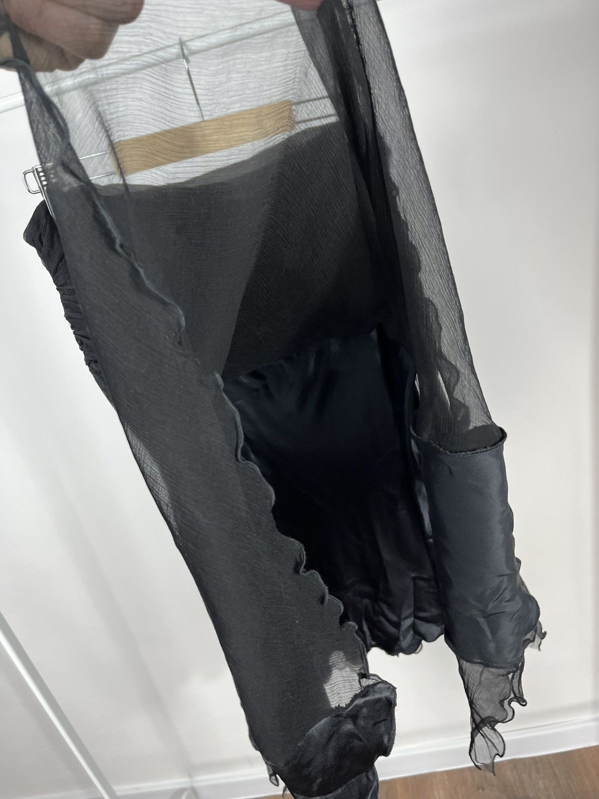 TWINSET Twin Set Simona Barbieri Silk Skirt Black Sheer Layered Size 32" / US 10 / IT 46 - 6 Thumbnail