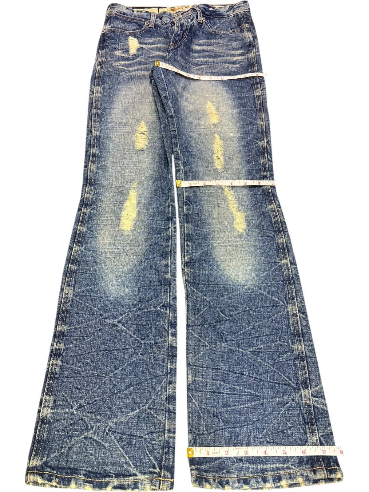 Diesel Vintage Japanese Brand Rusty Wash Distressed Flare Jeans Size 28" / US 6 / IT 42 - 8 Thumbnail