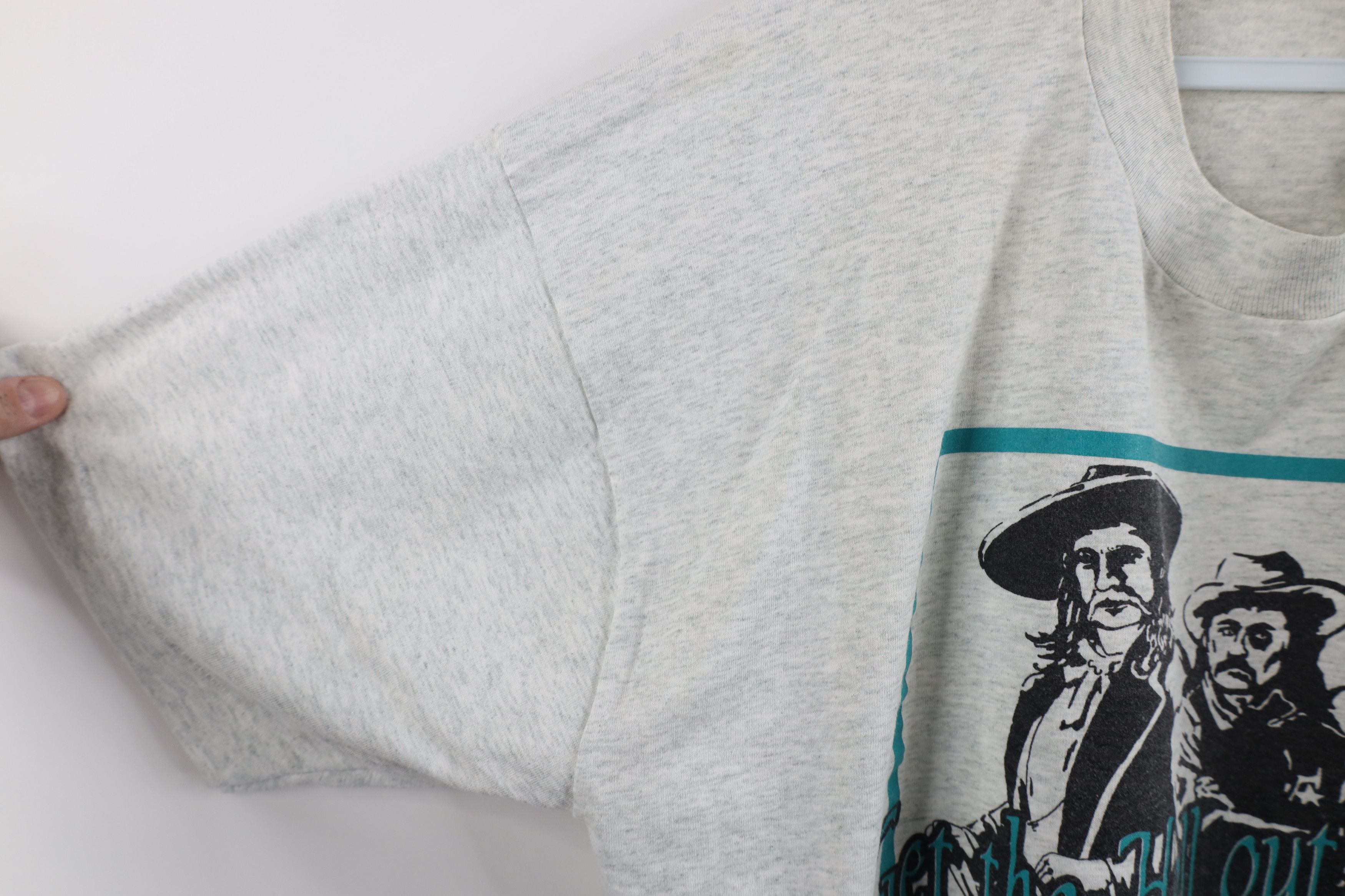 Vintage Vintage 90s Streetwear The Hell Out of Dodge Cowboy T-Shirt Size US XL / EU 56 / 4 - 8 Thumbnail