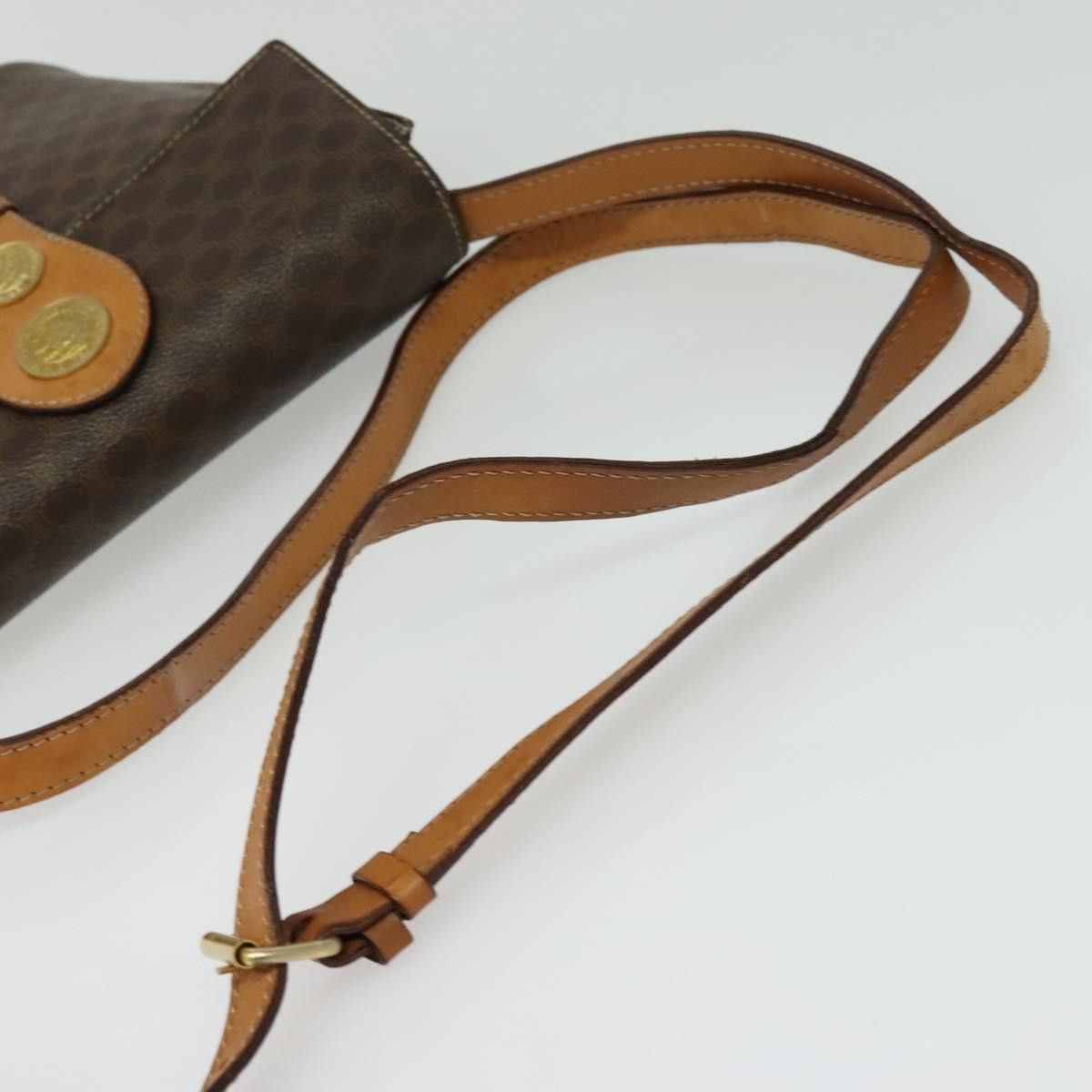 Celine CELINE Macadam Canvas Shoulder Bag Pvc Leather Brown Gold Size ONE SIZE - 7 Thumbnail