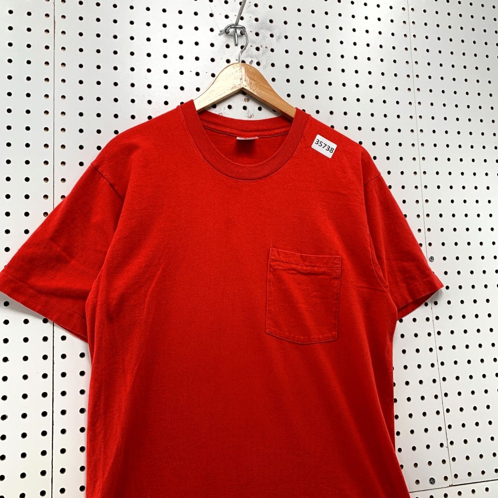 Fruit Of The Loom VINTAGE Fruit Loom Shirt Mens Large Red 90s Pocket Single Stitch Made USA Size US L / EU 52-54 / 3 - 5 Thumbnail