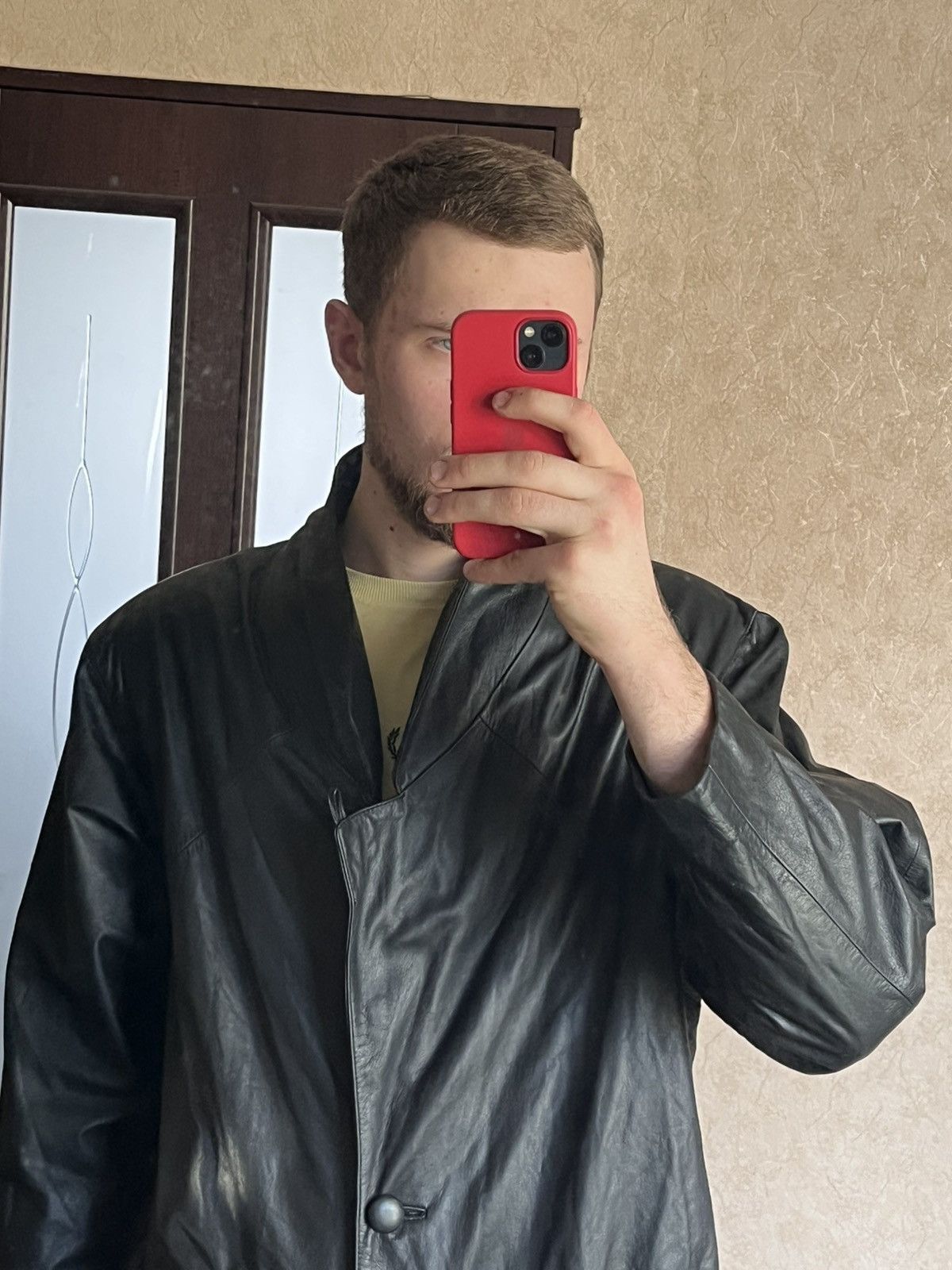 Vintage Vintage Comint Leather Coat Jacket Black minimalistic retro Size US XL / EU 56 / 4 - 7 Thumbnail