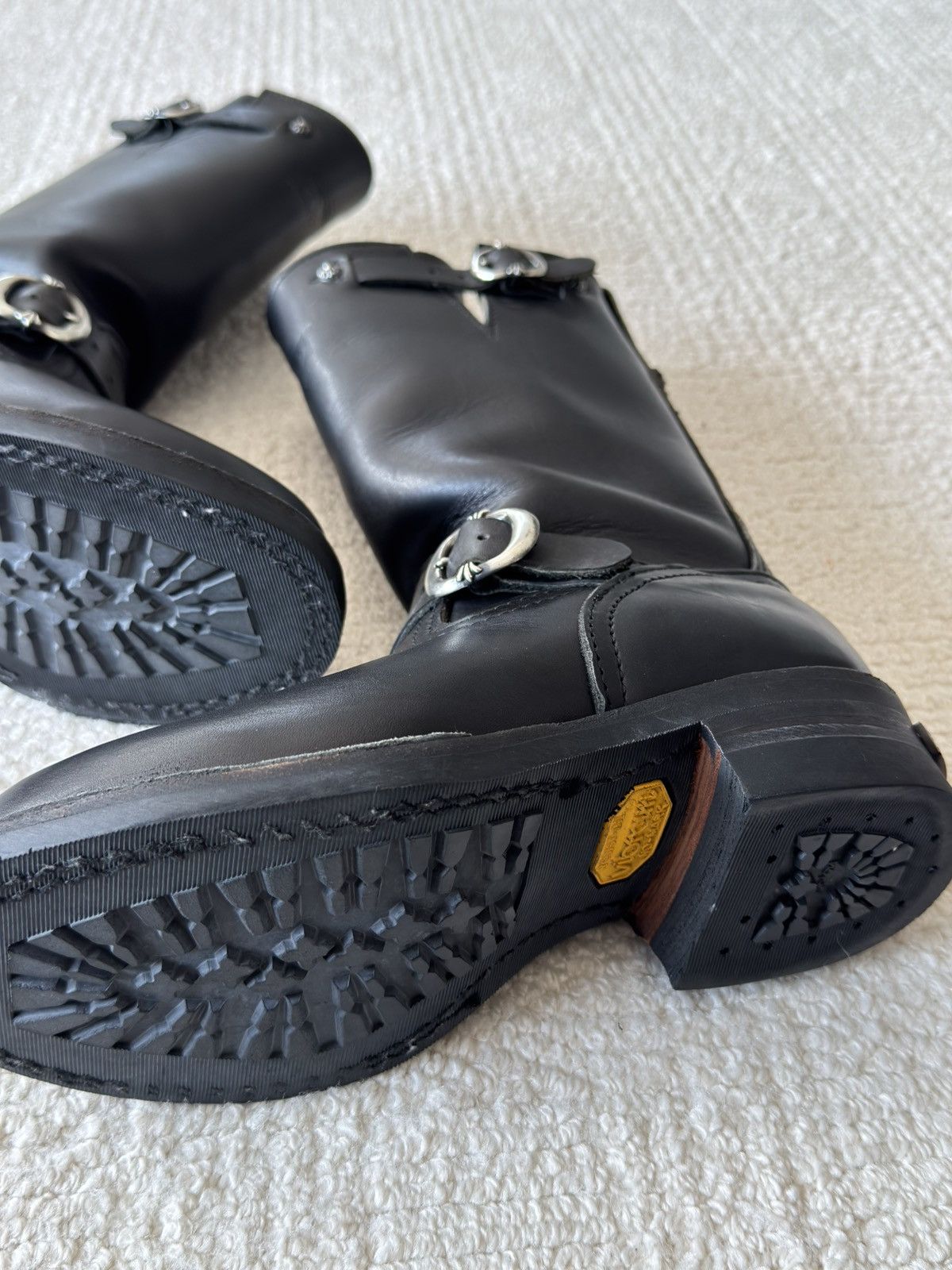 Chrome Hearts Chrome Hearts x Wesco Black Engineer Leather Boots Size US 5.5 / IT 35.5 - 8 Thumbnail
