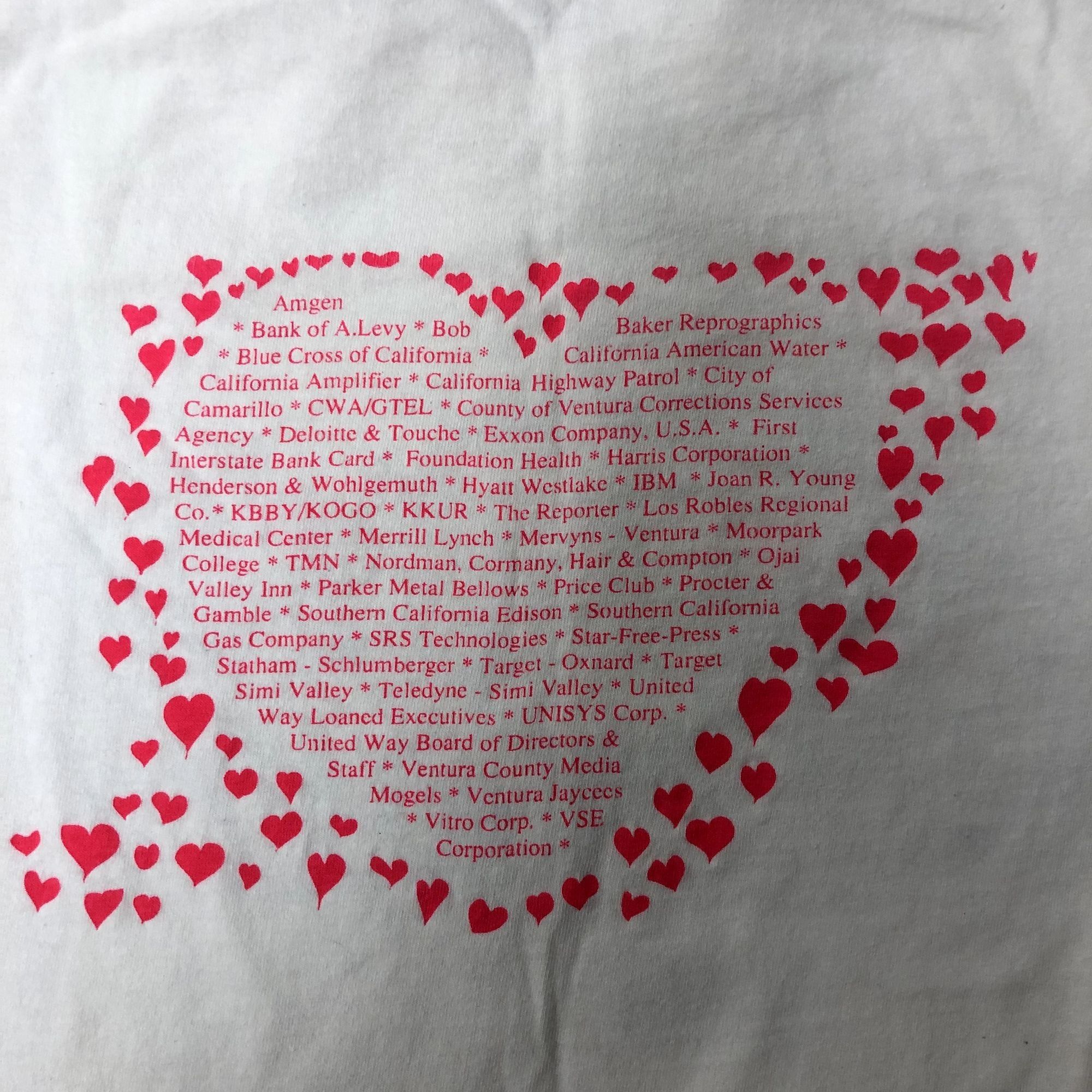 90's Stedman White Neon Pink UNITED WAY Ventura Fair T Shirt