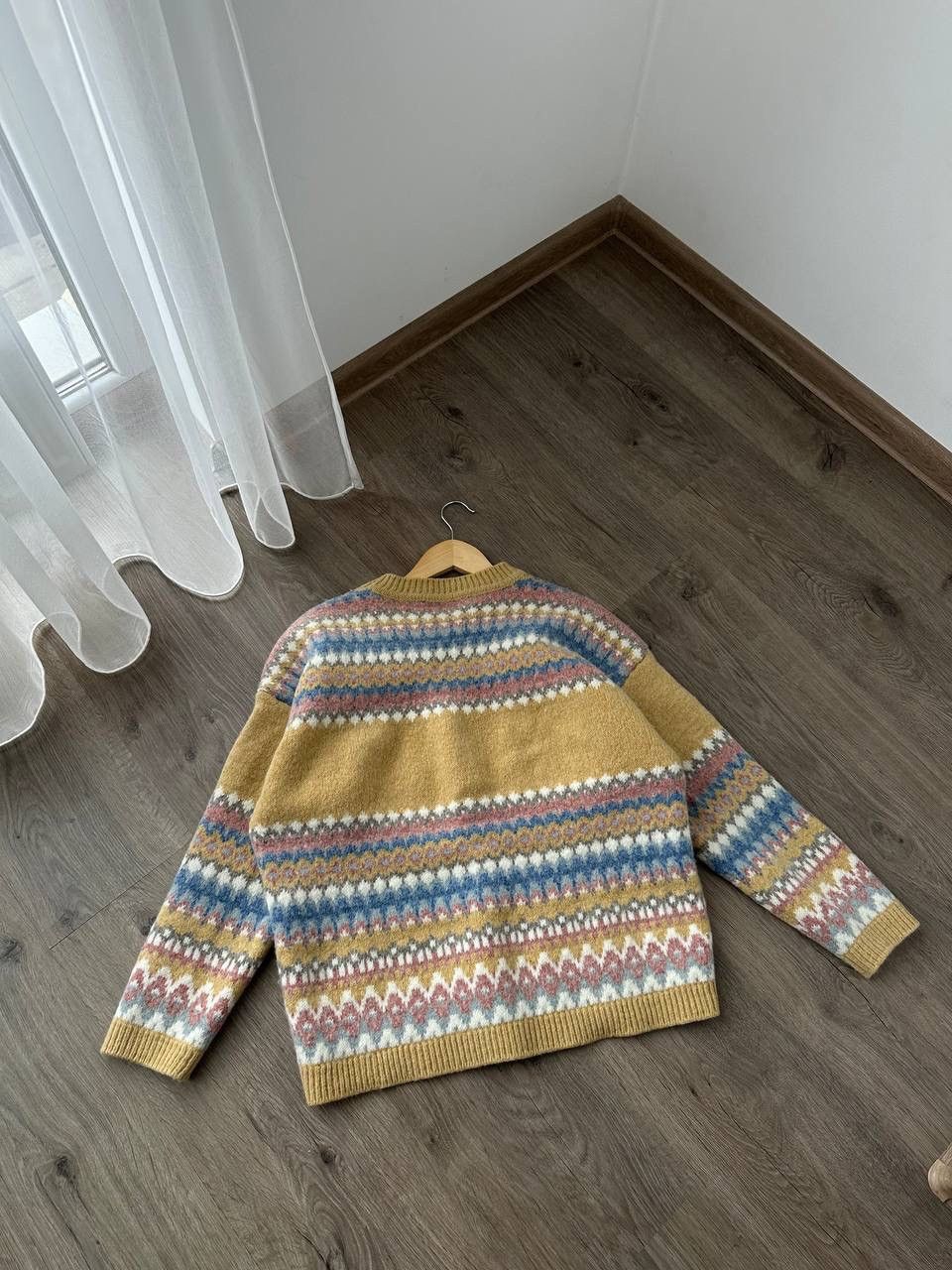 Other UK × Vintage Vintage Sisley Pure Mohair Wool Warm Yellow Sweater Size US M / EU 48-50 / 2 - 12 Thumbnail