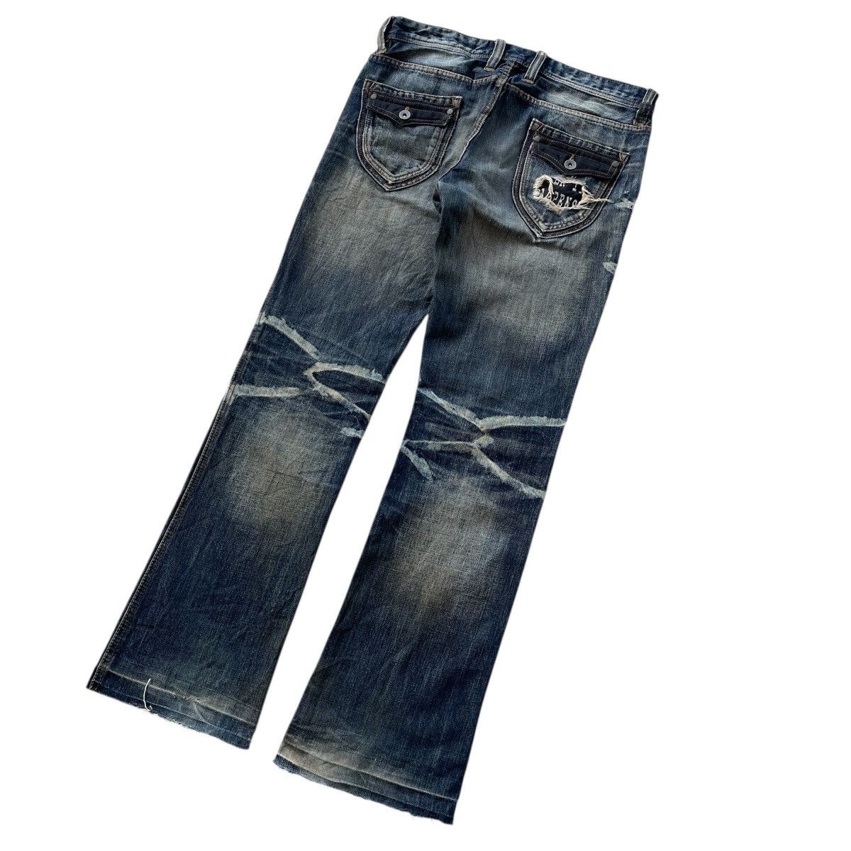 If Six Was Nine 2000s Hideaways - Flare Patchwork Distressed Jeans Size US 32 / EU 48 - 11 Thumbnail