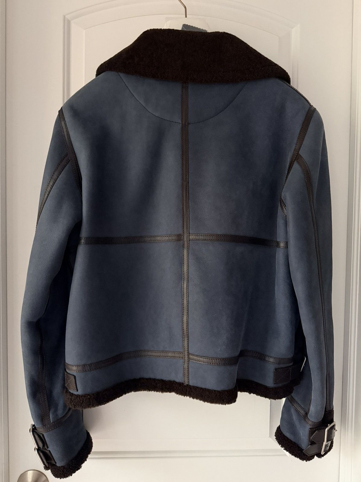 Loewe Loewe Blue Leather Brown Shearling Jacket Size US L / EU 52-54 / 3 - 23 Thumbnail