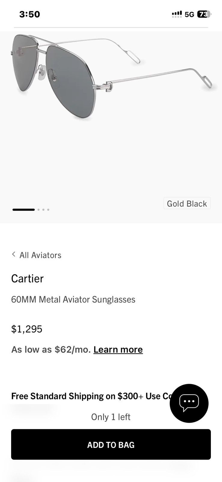 Cartier CT0110S Metal Aviators Size ONE SIZE - 8 Thumbnail