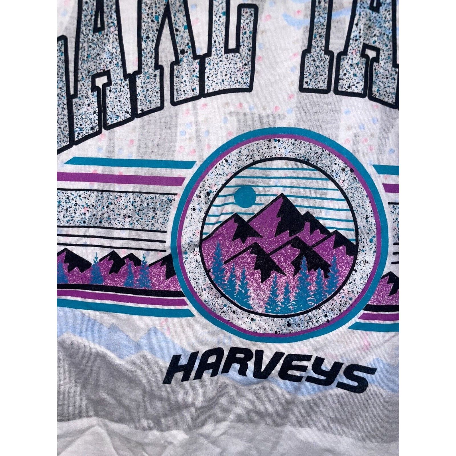 Jerzees VTG Test Print Lake Tahoe Grand Canyon Las Vegas White Tee Size US M / EU 48-50 / 2 - 3 Thumbnail