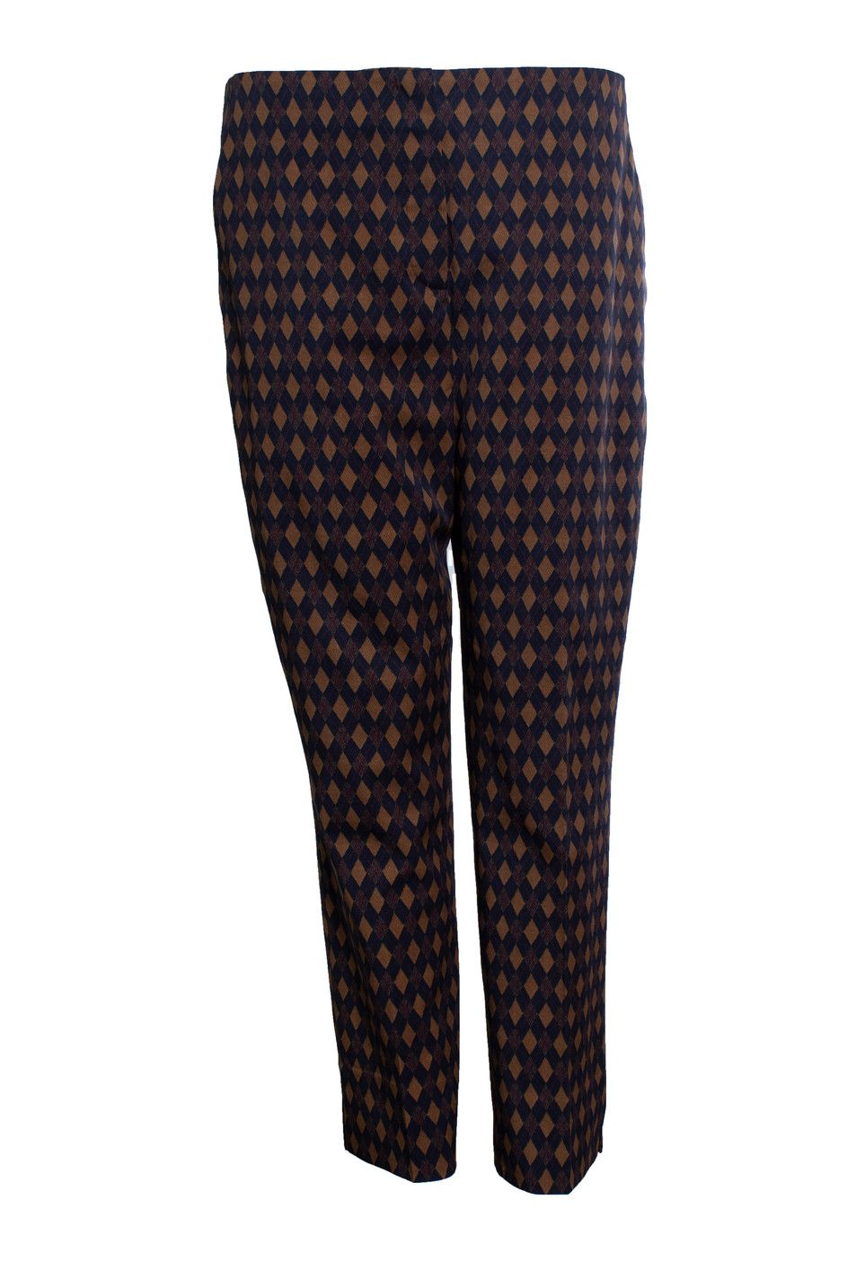 Prada Prada, Diamond printed pantalon in blue and brown Size 30" / US 8 / IT 44 - 1 Thumbnail