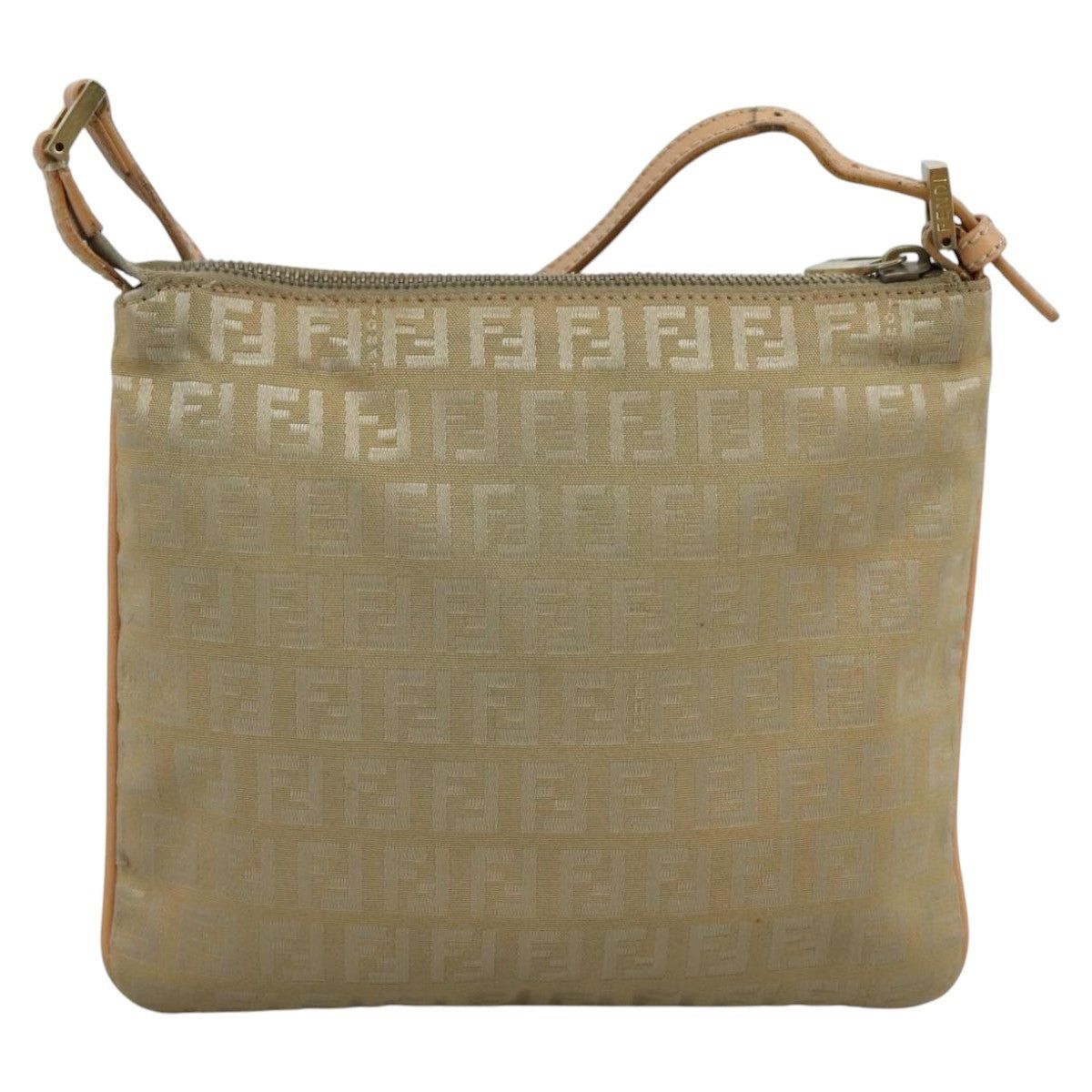 Fendi FENDI Zucchino Canvas Shoulder Bag Beige Gold Size ONE SIZE - 3 Thumbnail