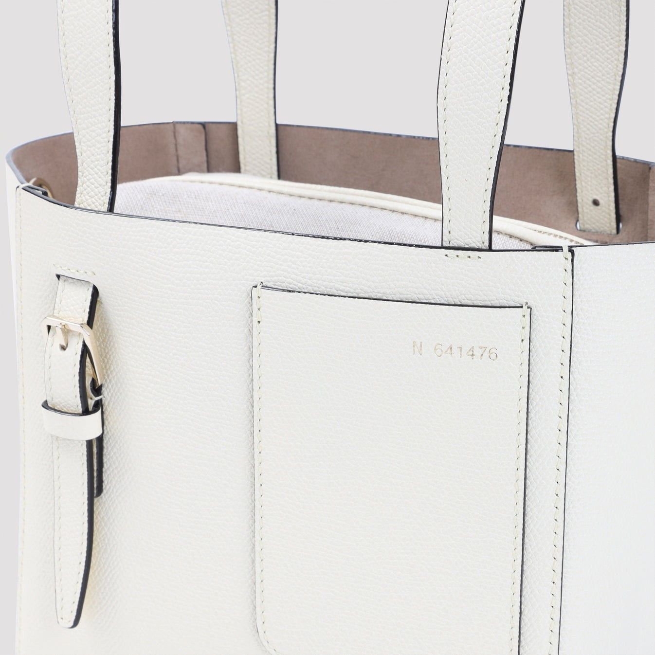 Valextra VALEXTRA Bucket Mini Pergamena White Leather Top Handle Bag Size ONE SIZE - 3 Thumbnail