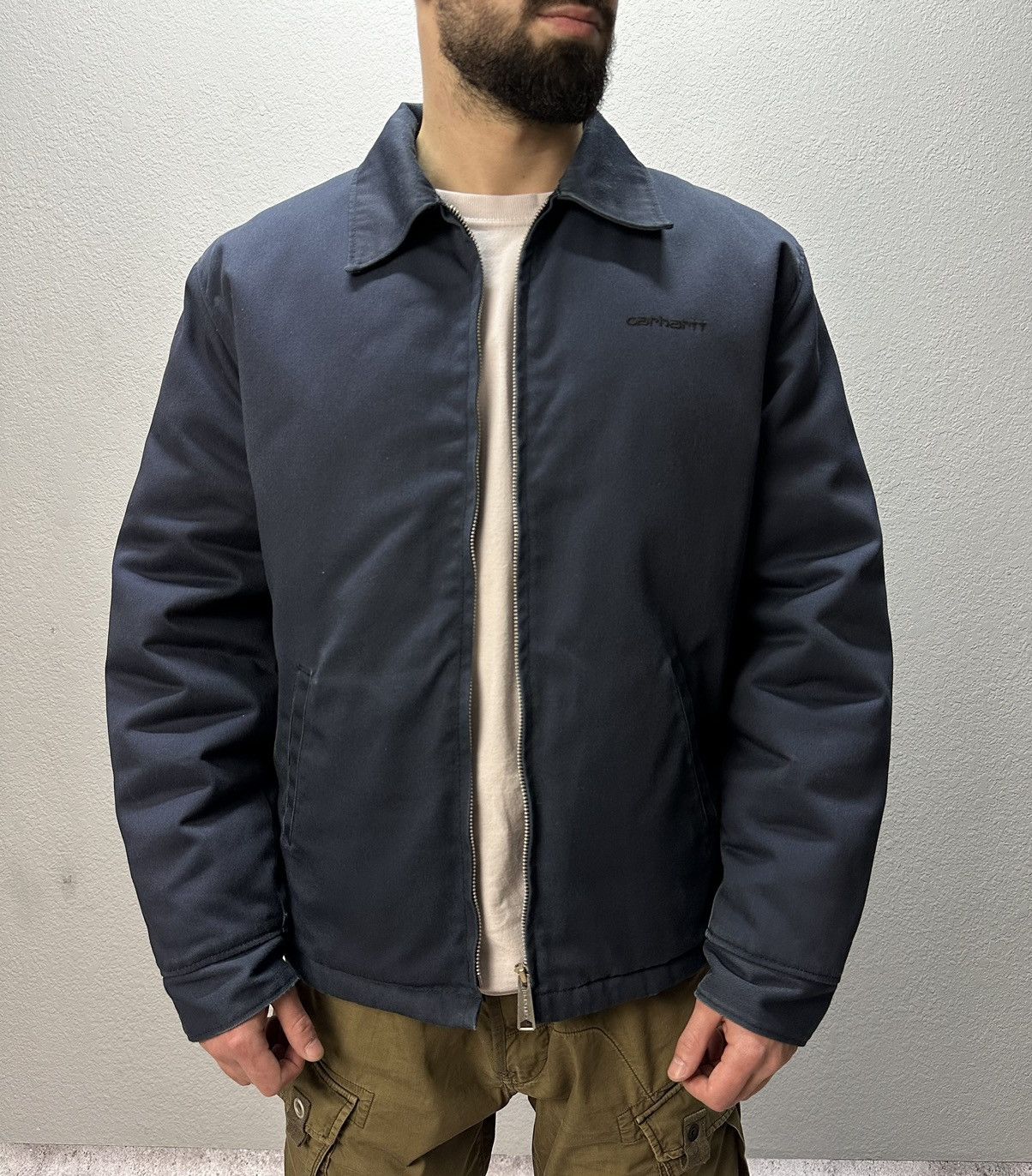 image of Y2K Carhartt Detroit Jacket Active Jacket Size L in Blue, Men's